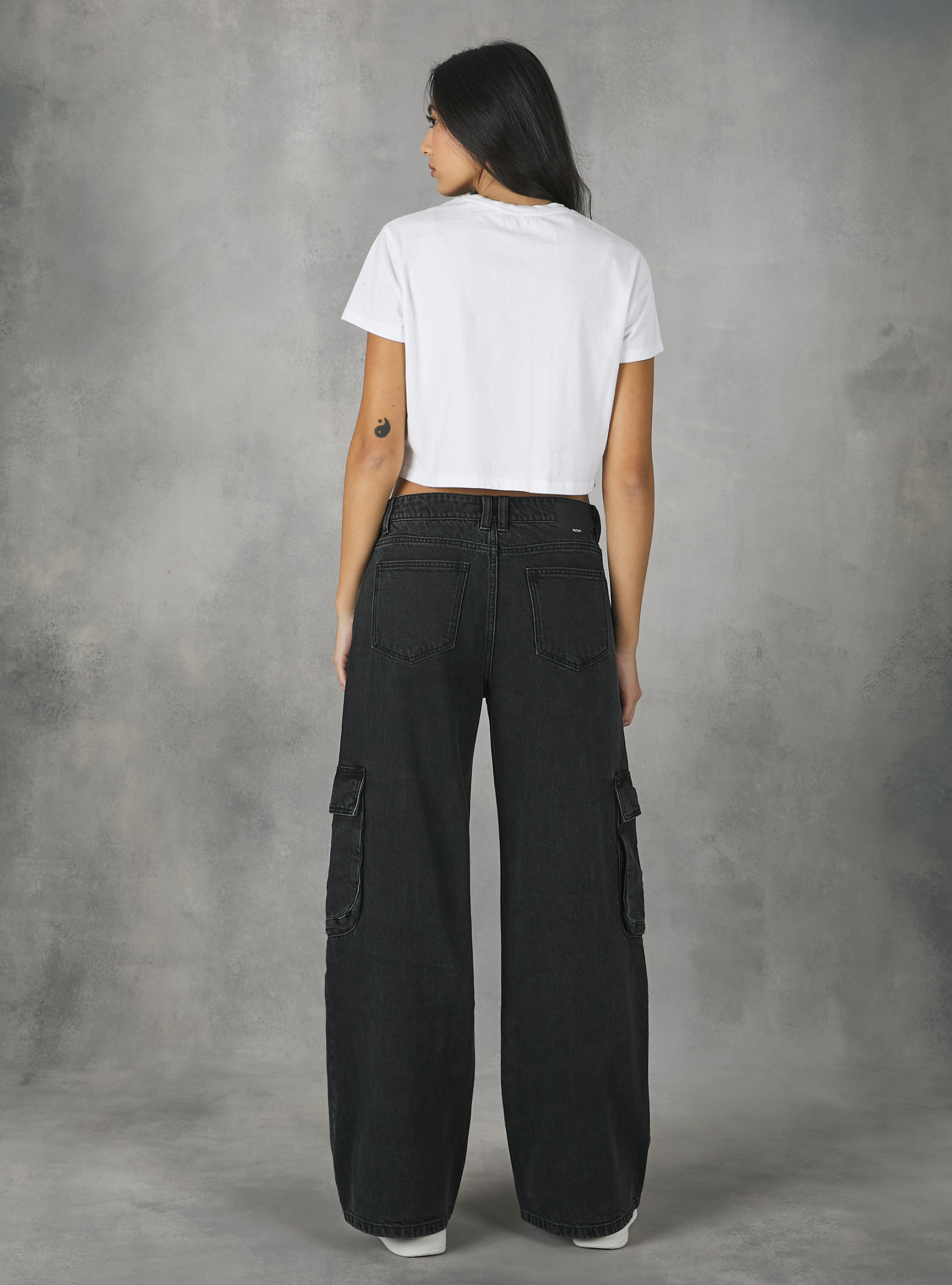 Multi cargo comfort fit jeans, D000 BLACK