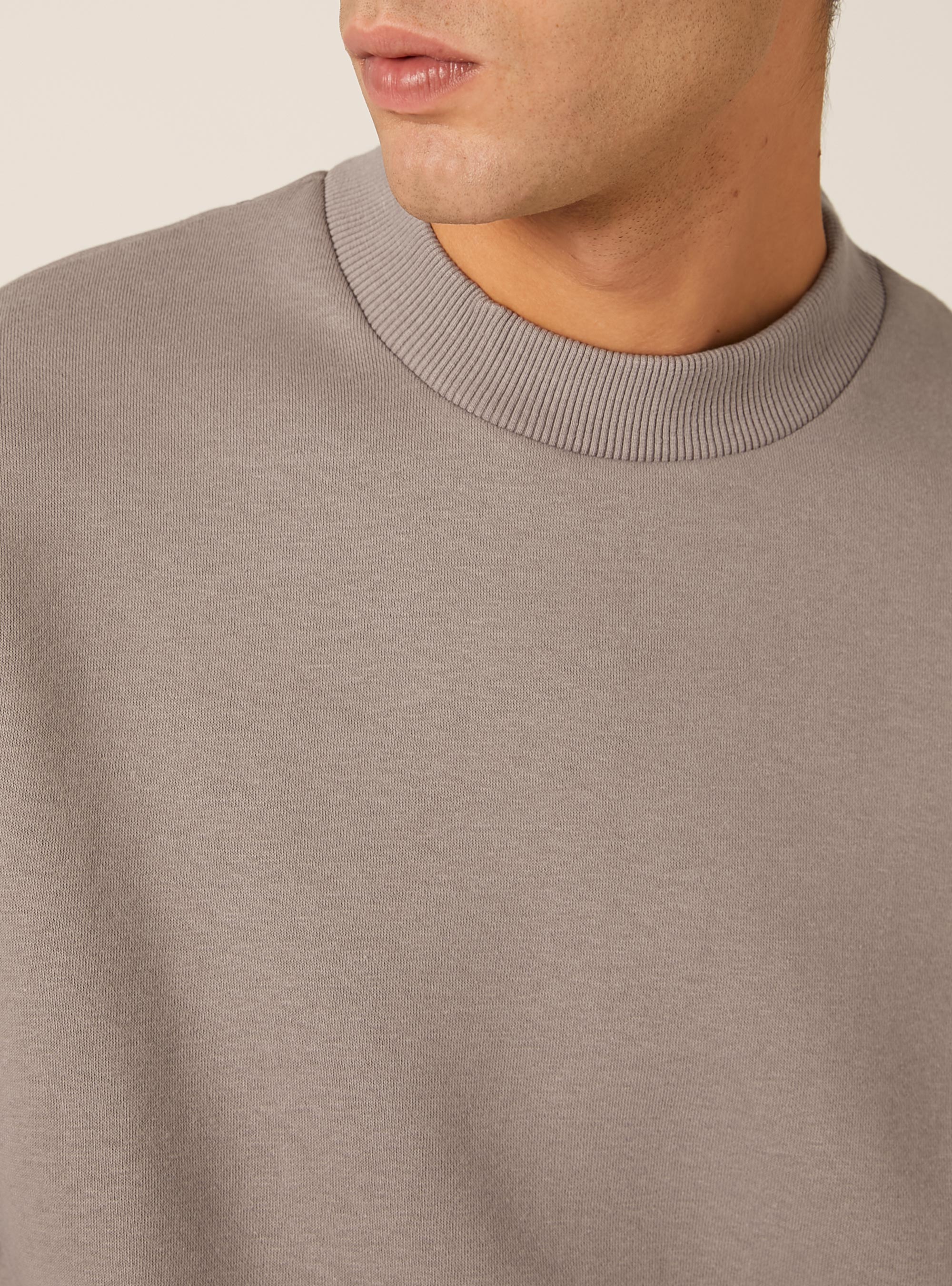 Boxy fit crew neck sweatshirt, GY2 GREY MEDIUM