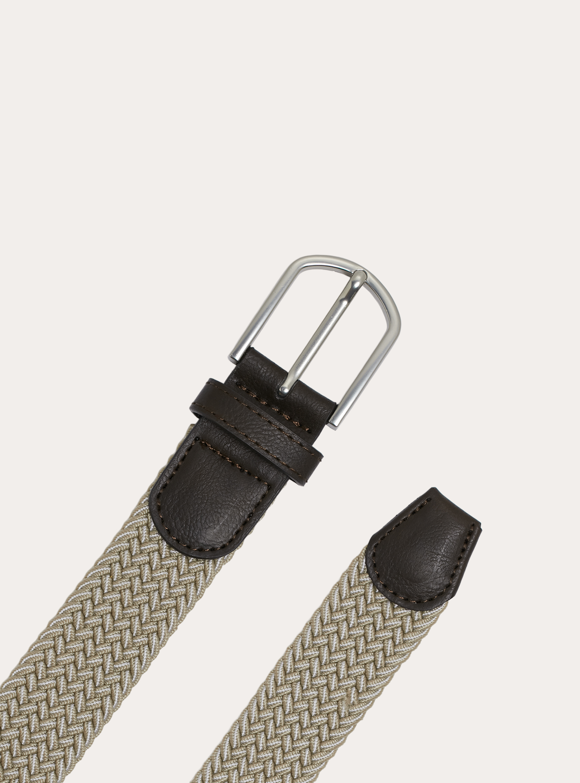 Cintura intrecciata elastica, MBG2 BEIGE MEL MED