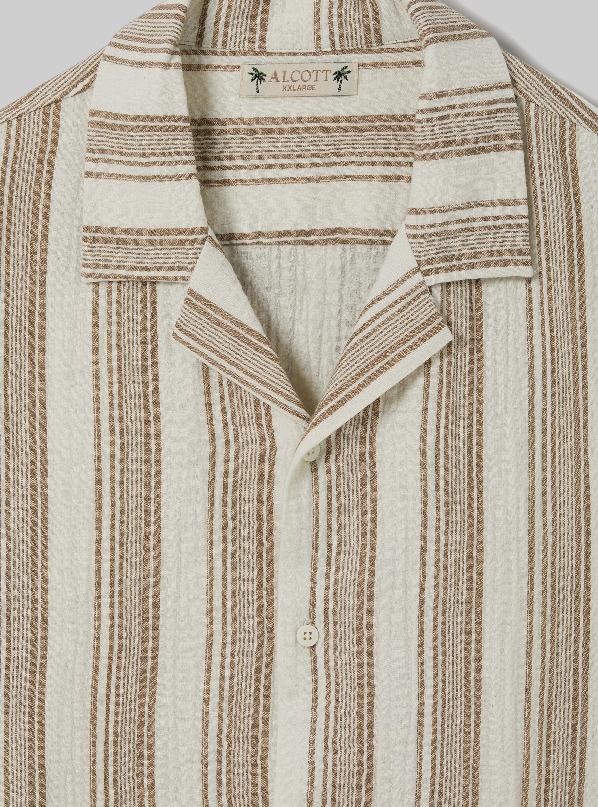 Striped shirt with texture, MULTICOLOR