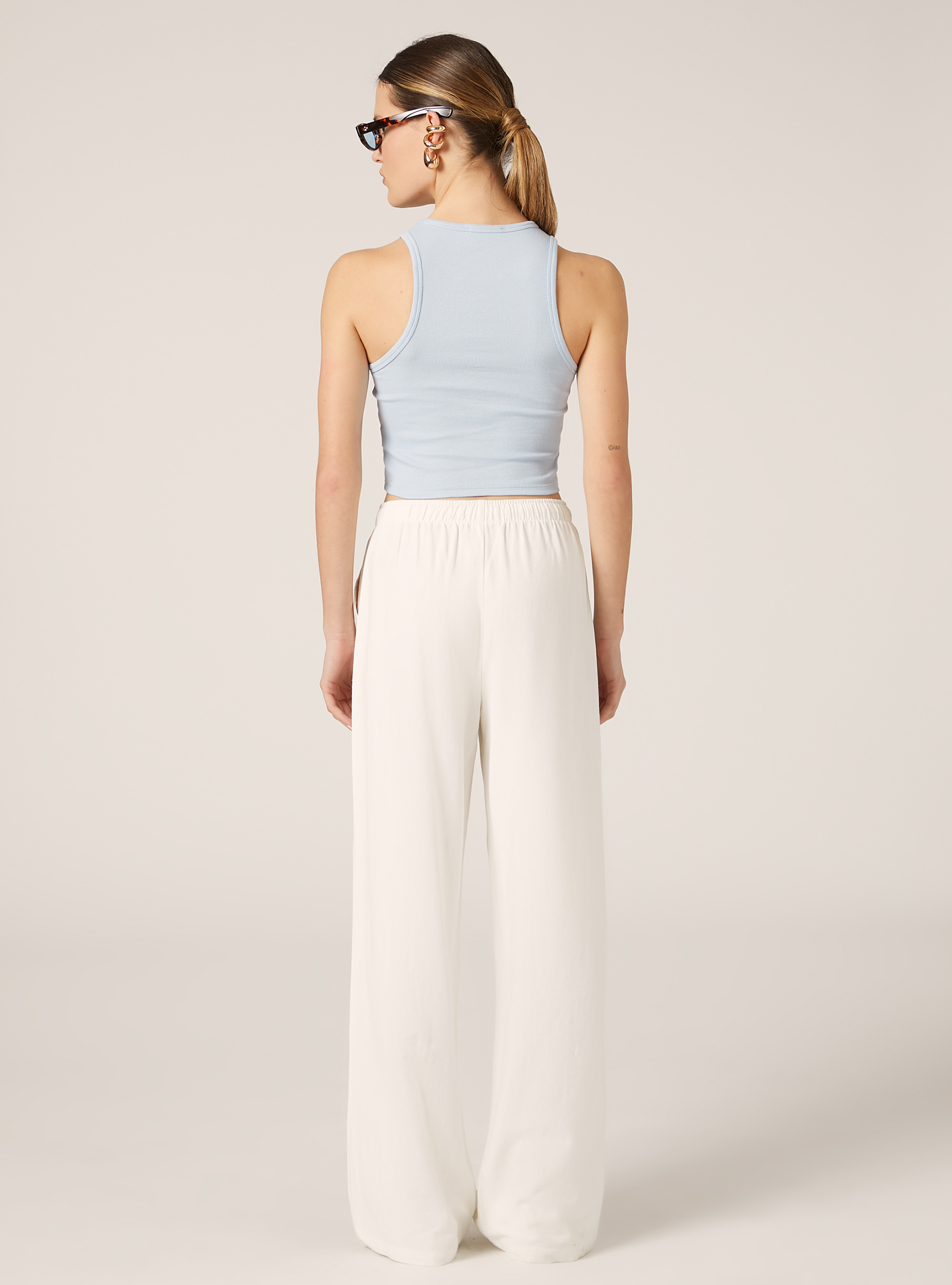 Gek&uuml;rztes Tank-Top aus Rippe, IN3 INDIGO LIGHT