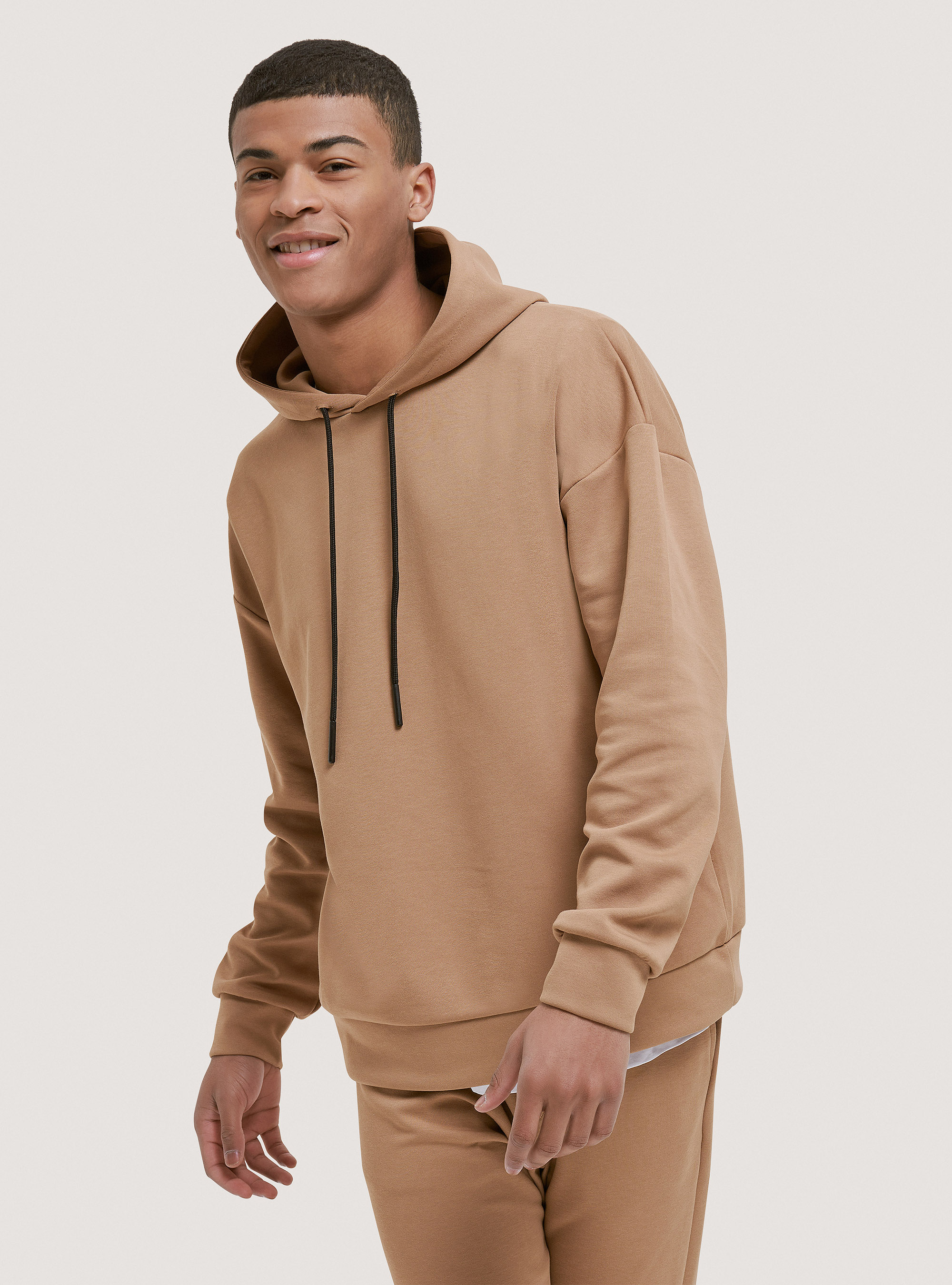 Sudadera básica con capucha, CAMELLO