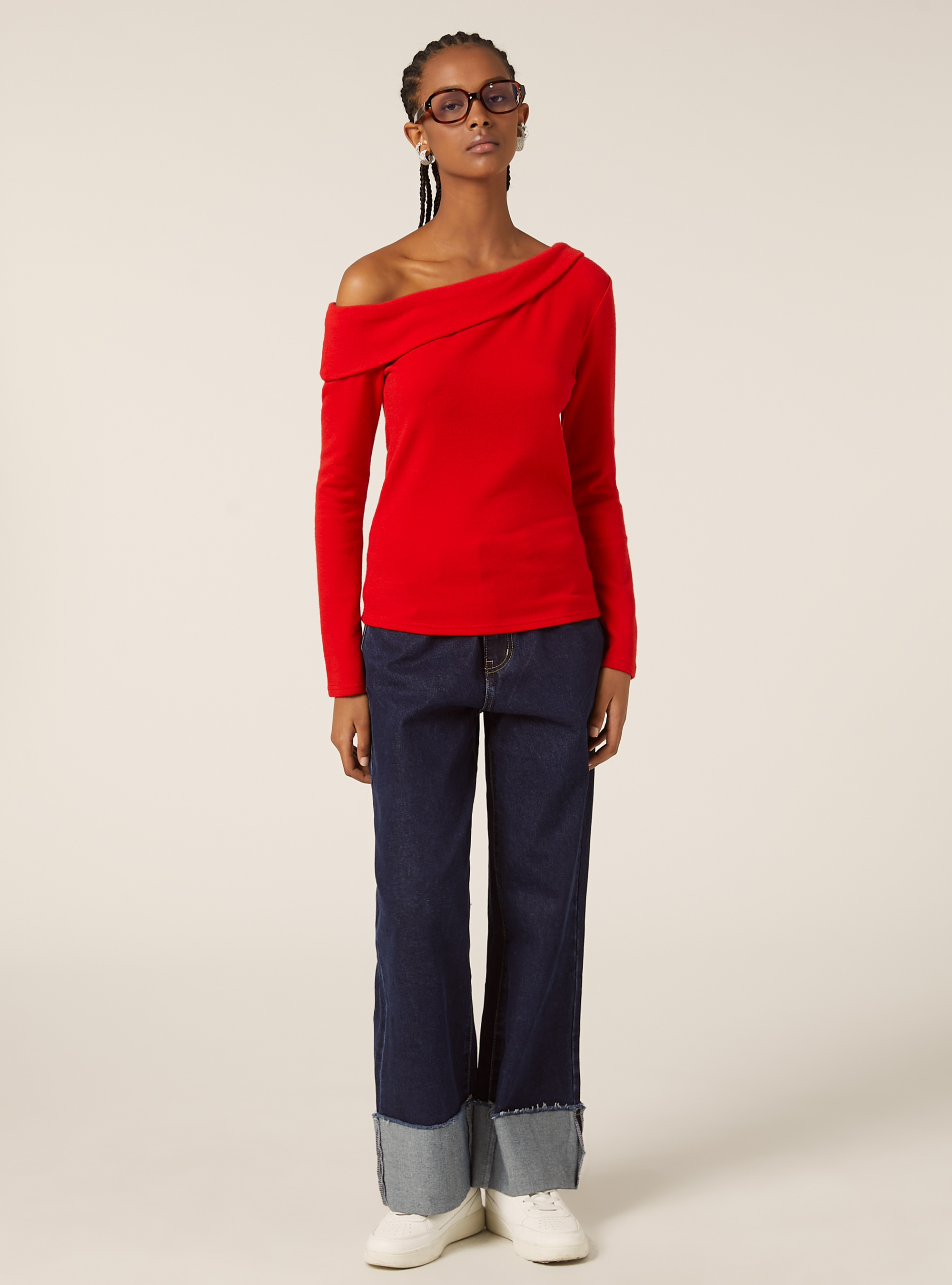 Maglia scollo bardot, BO2 BORDEAUX MEDIUM