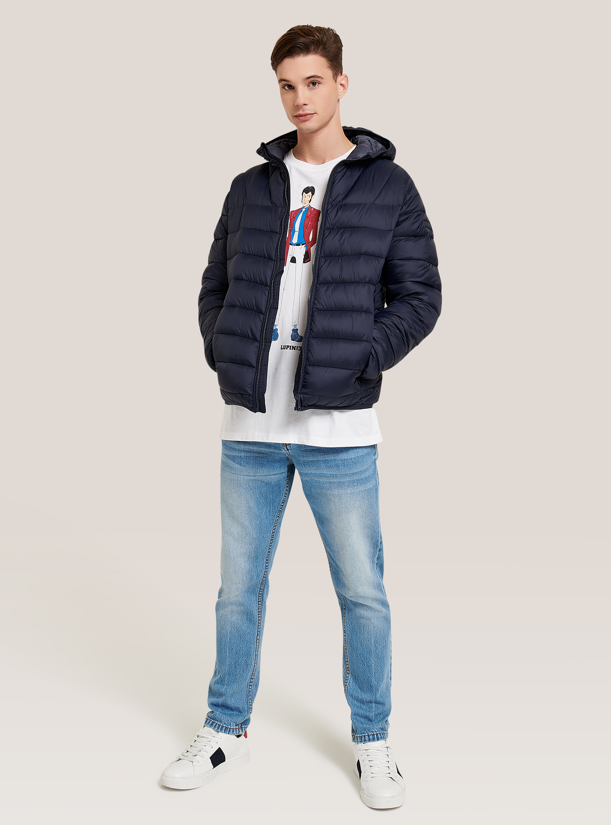 Basic jacket with 100% recycled padding, BLUE NAVY