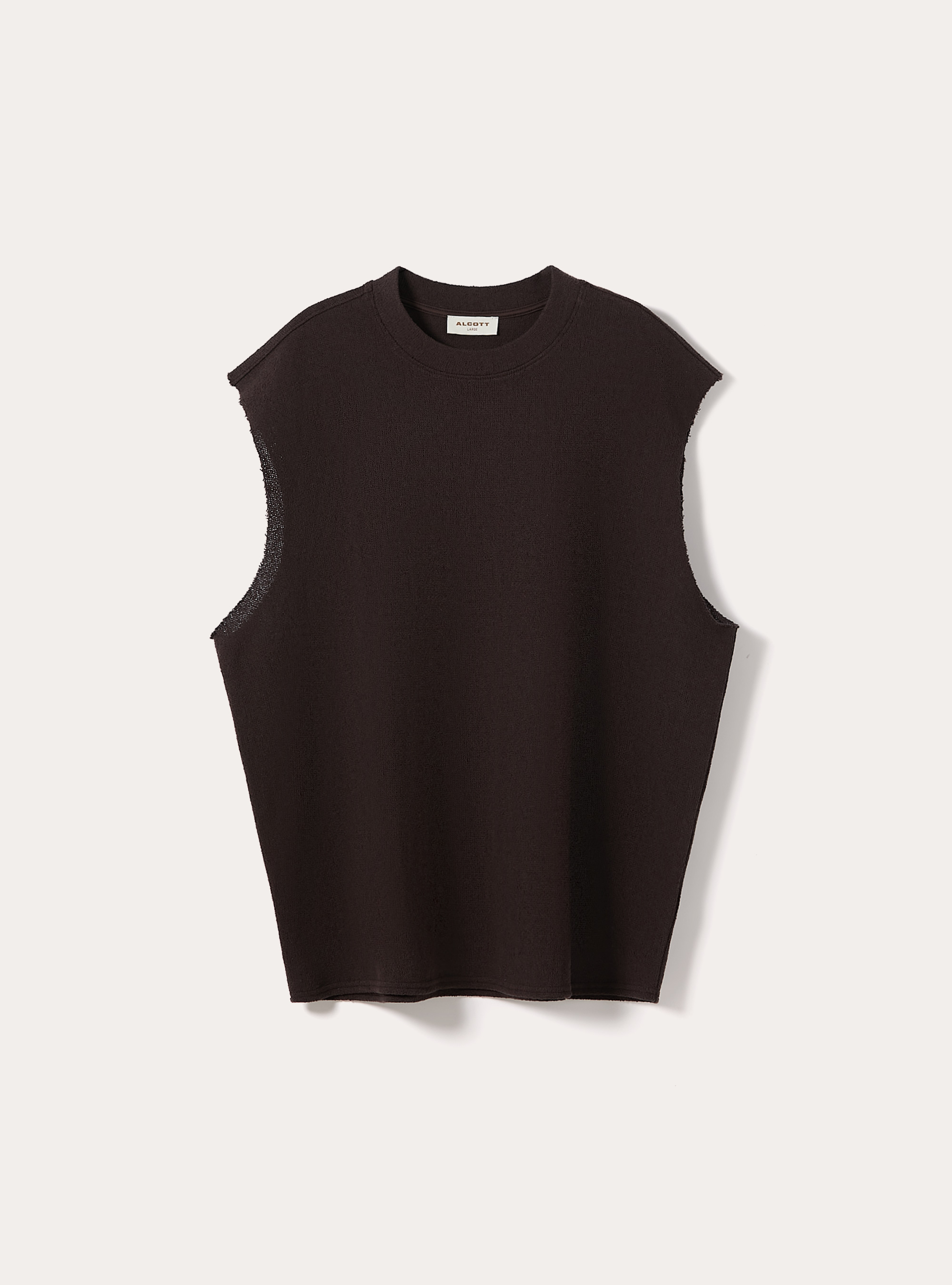 Canotta boxy fit  effetto maglia, BR1 BROWN DARK