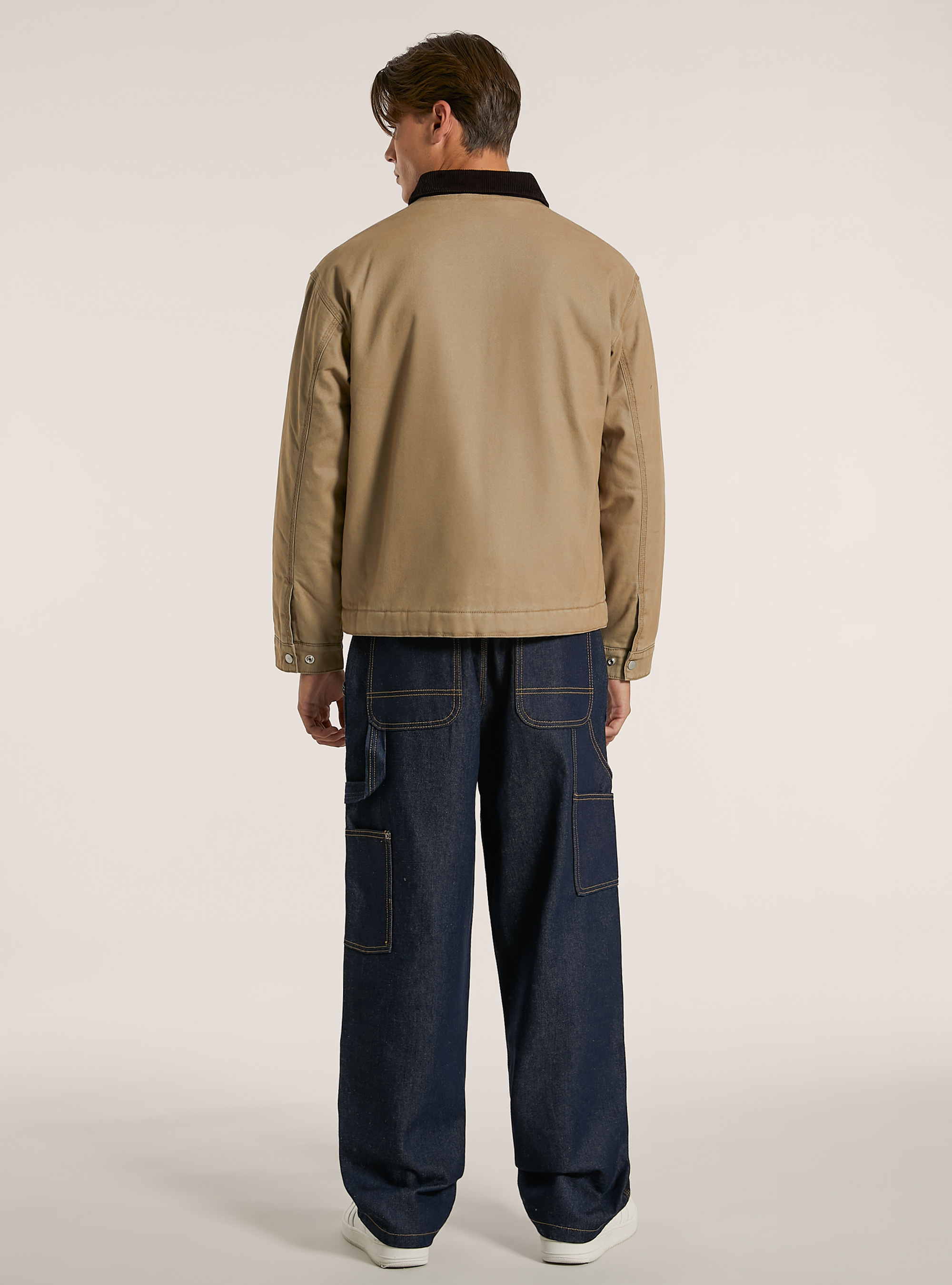 Chaqueta acolchada con cuello combinado, CM2 CAMEL MEDIUM