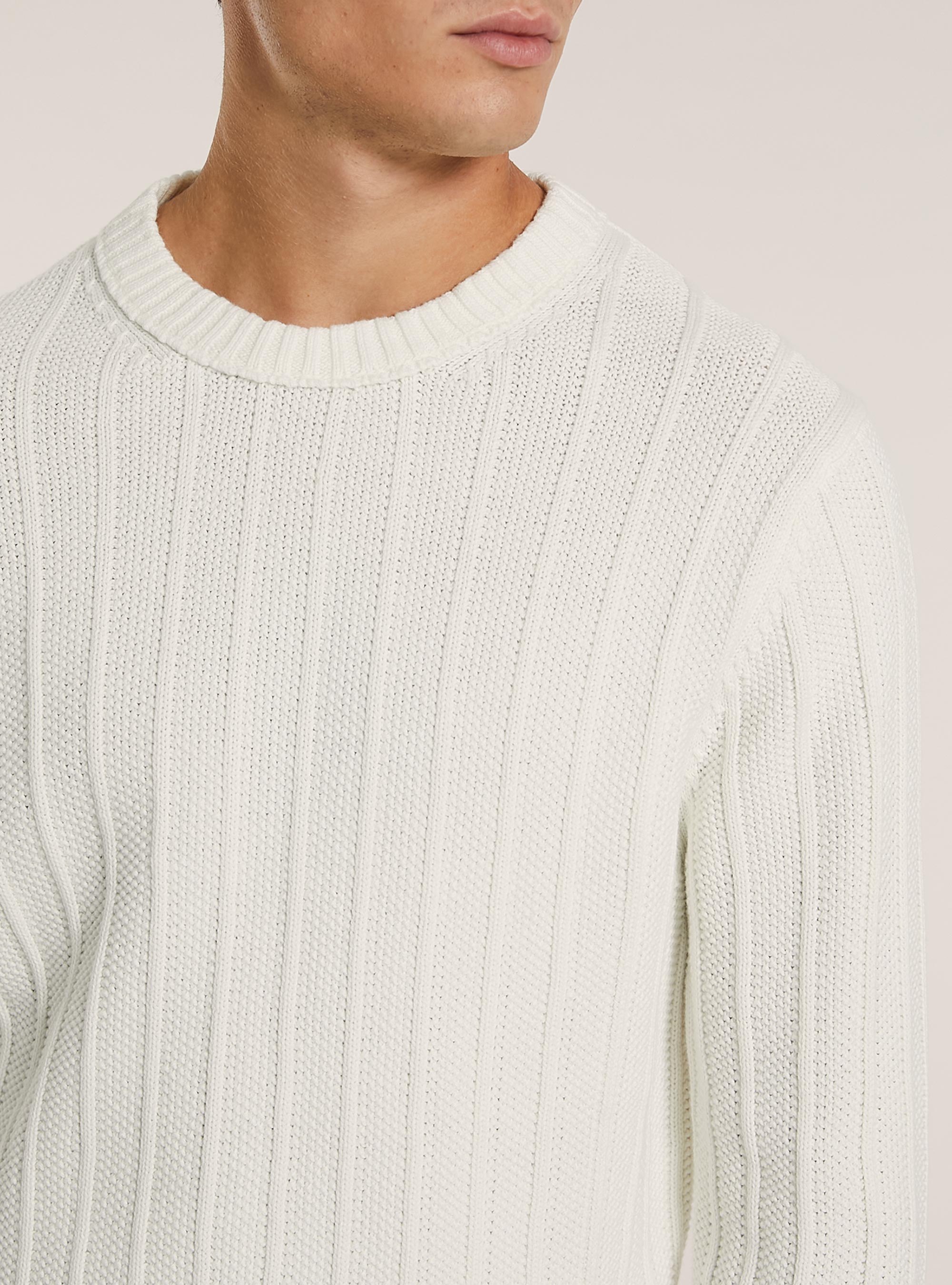 Jersey con textura y corte recto, WH2 WHITE