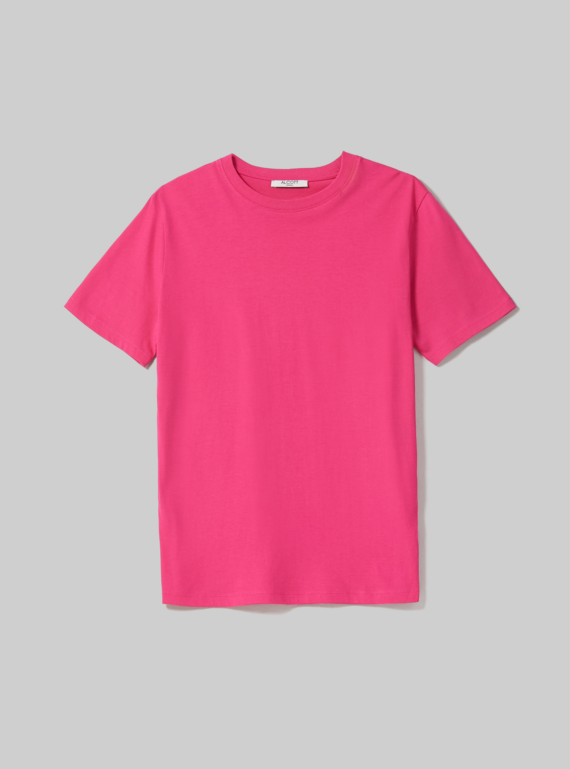 Cotton crew-neck T-shirt, FX2 FUXIA MEDIUM