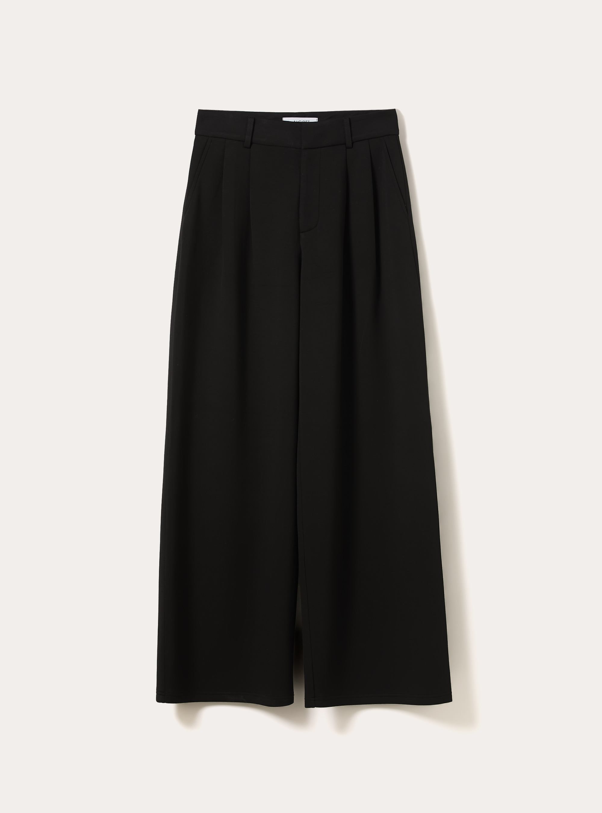 Pantalon large &agrave; toucher doux, BK1 BLACK