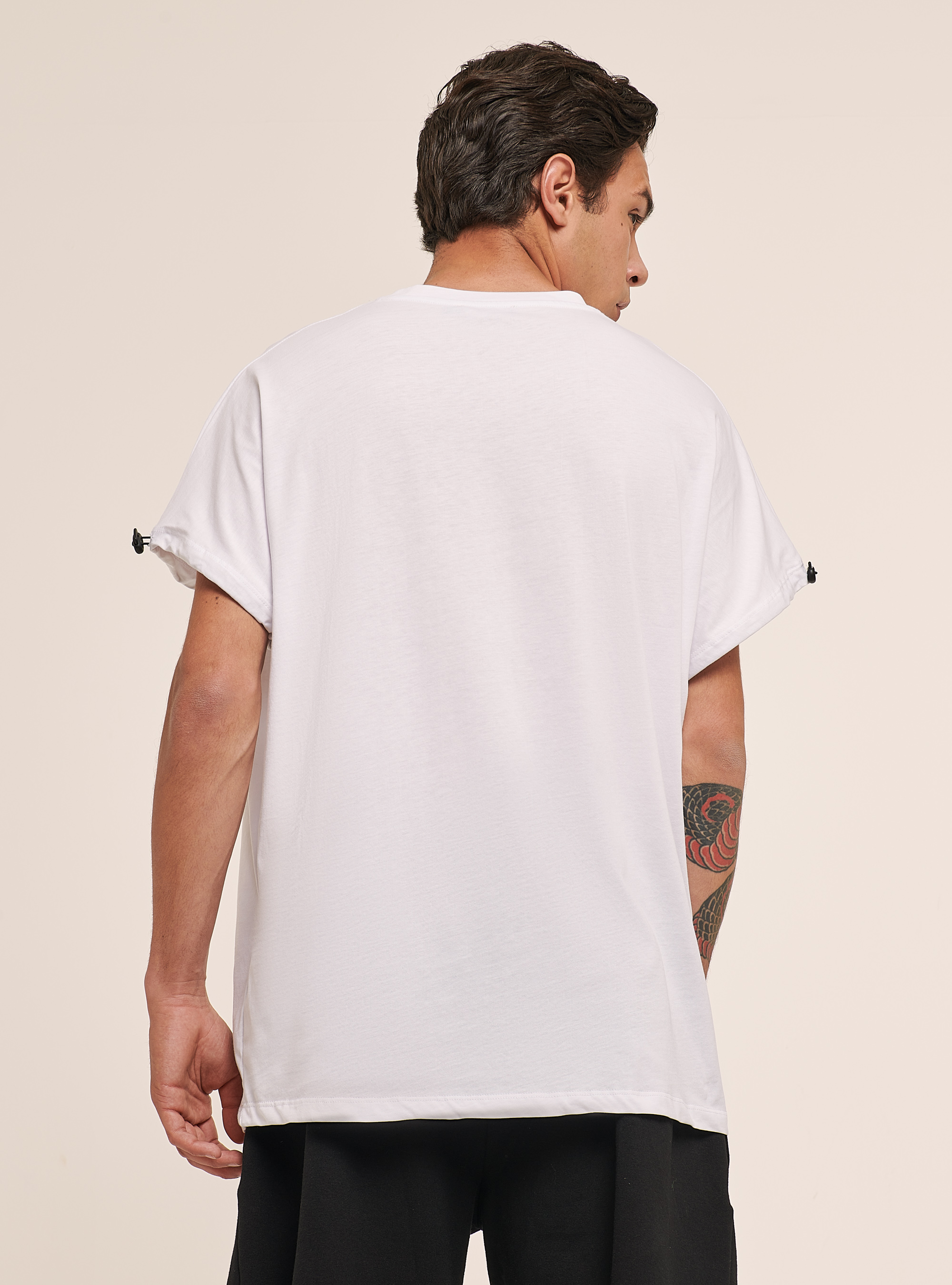 Cotton T-shirt with print, WHITE