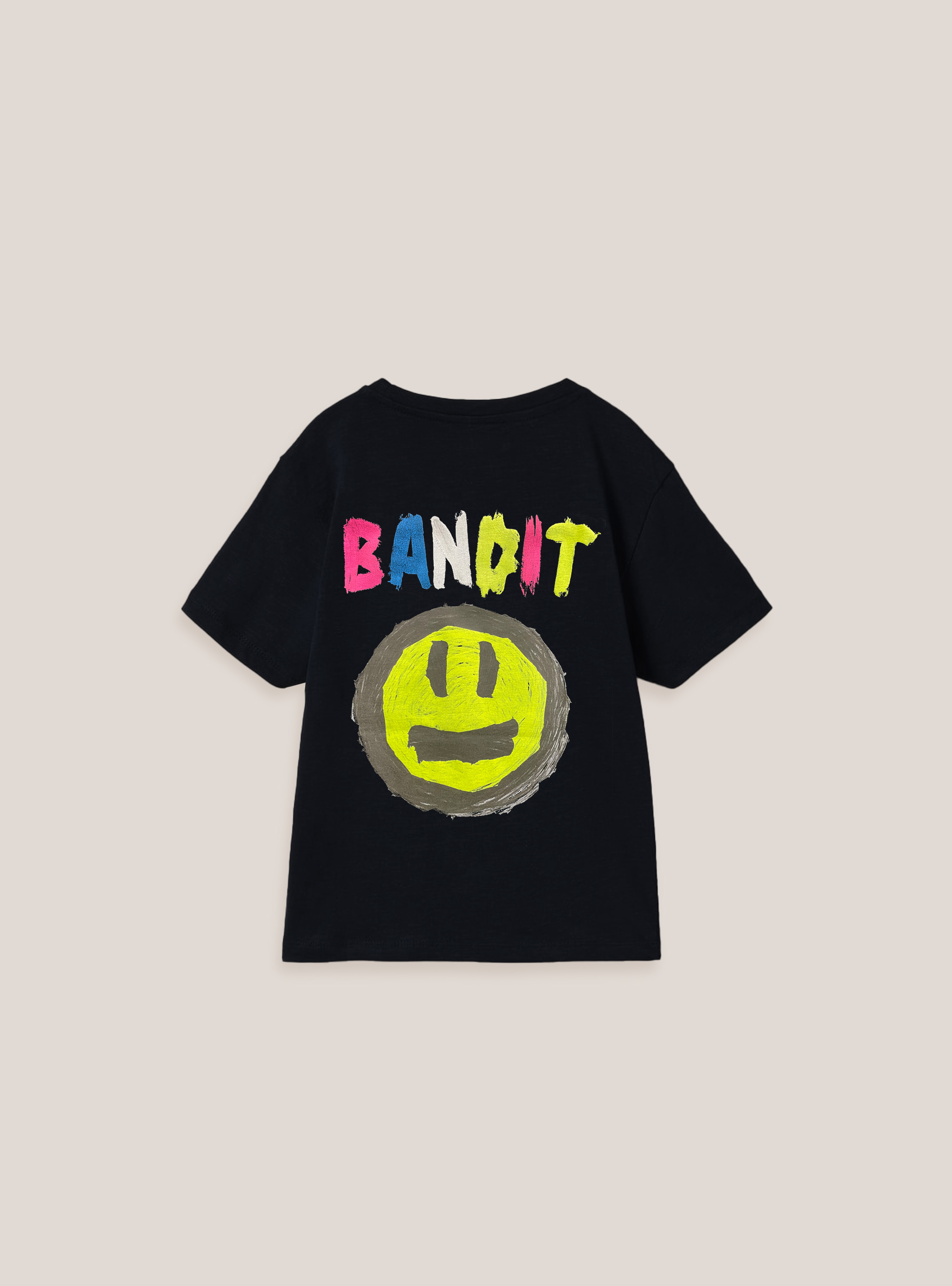 Mini Me T-shirt with Smile collection print, BK1 BLACK