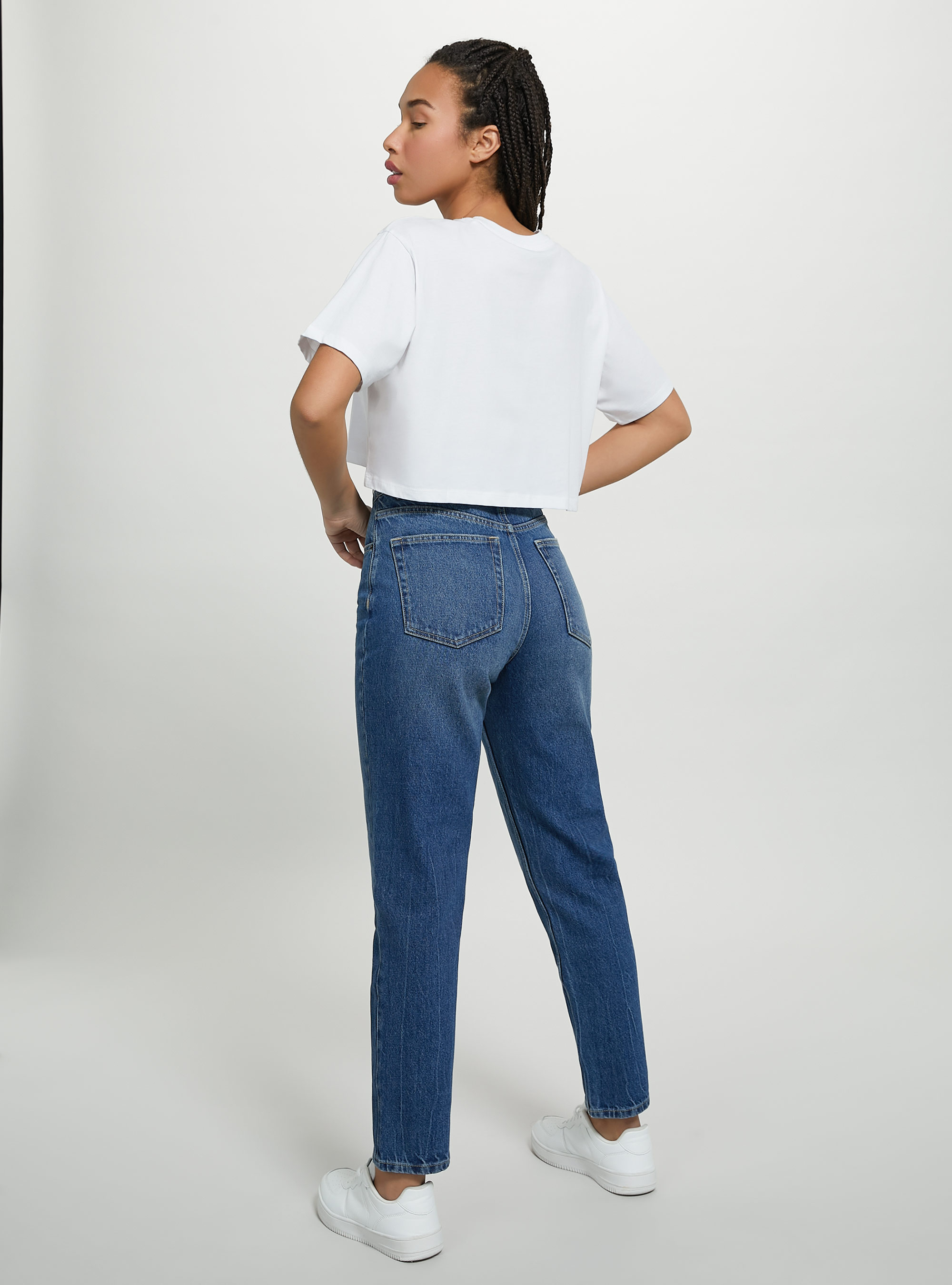 T-shirt en coton court, WH3 WHITE