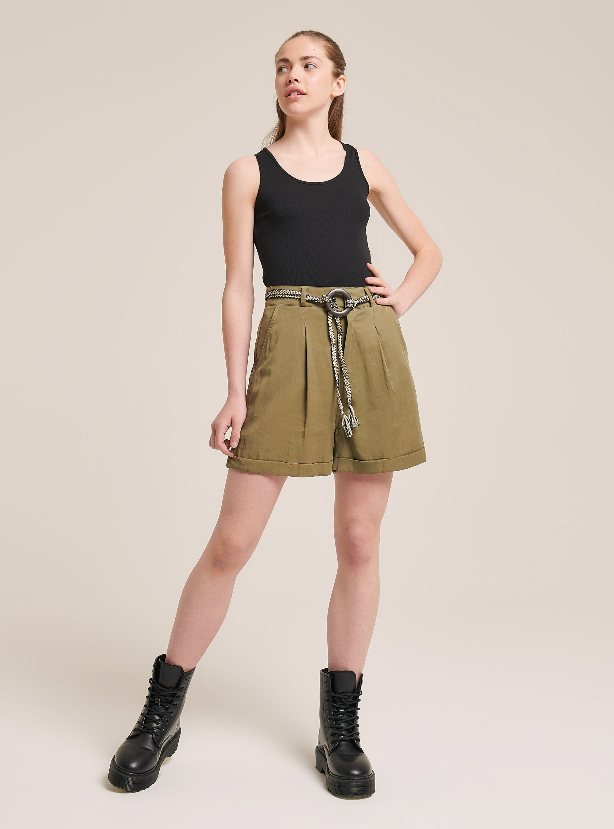 Débardeur côtelé essential en tissu stretch, C101 BLACK