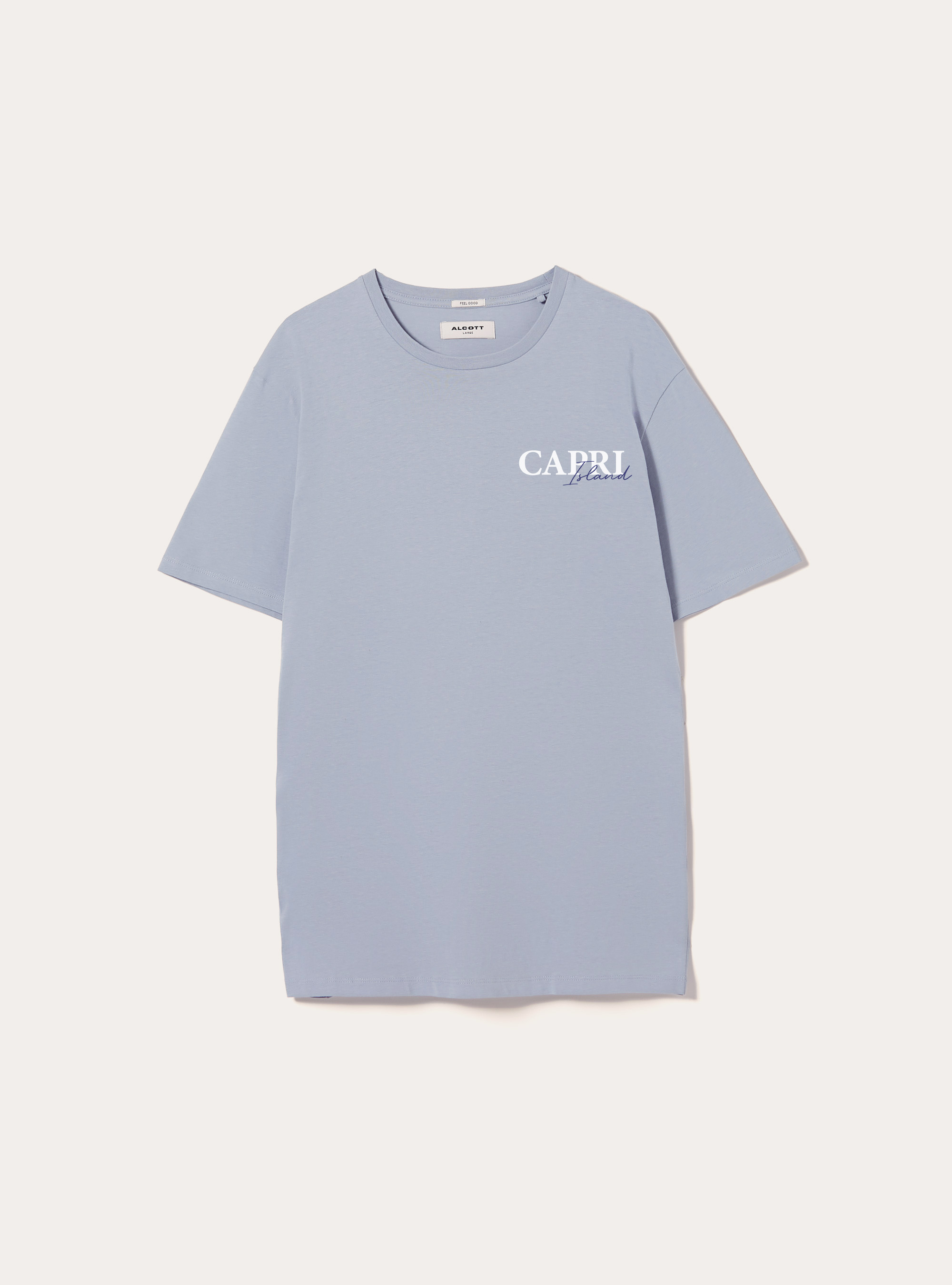 T-shirt with Souvenir Capri print, AZ3 AZURE LIGHT
