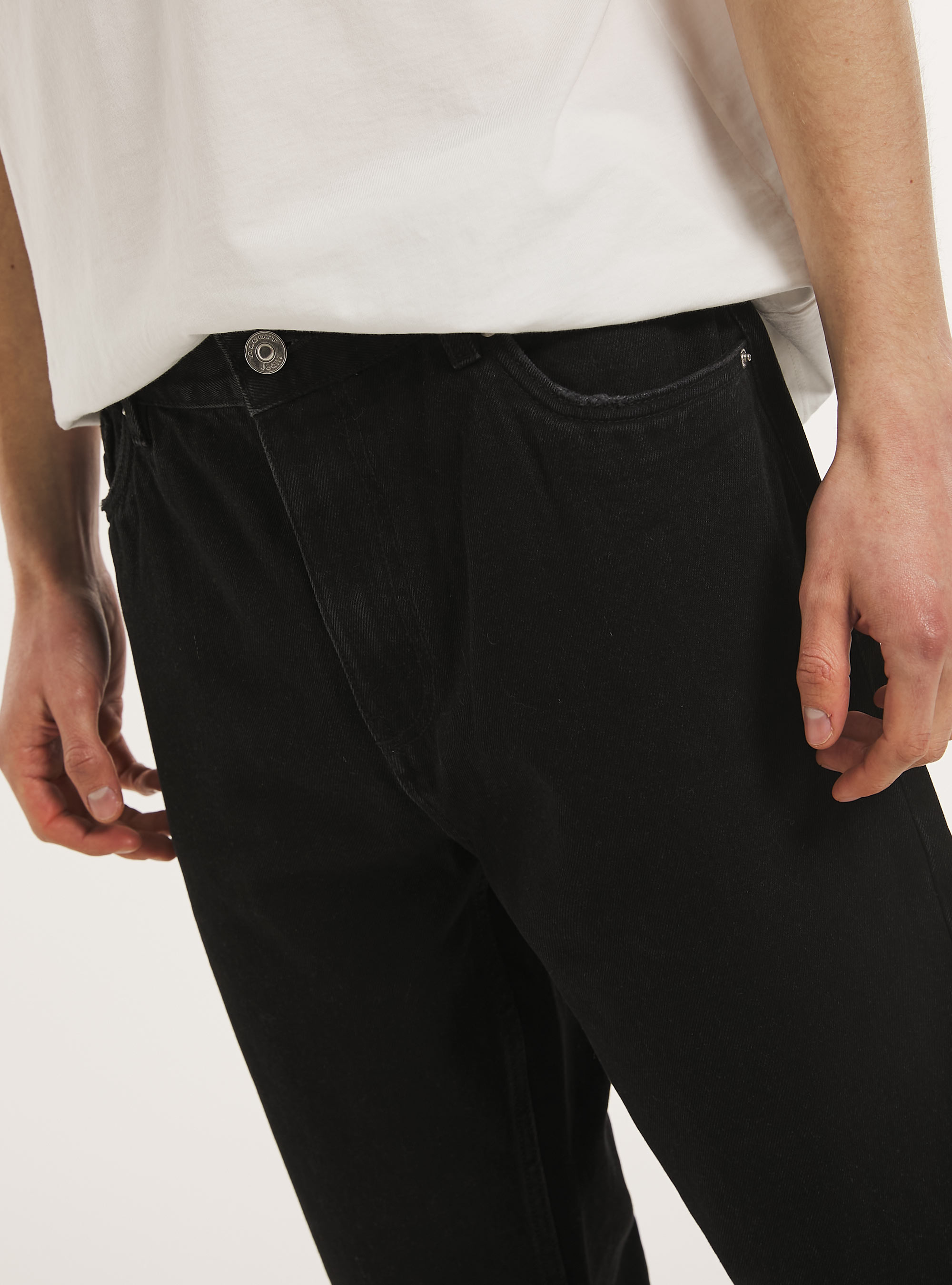 Pantalon en sergé de coupe relaxed, BK1 BLACK