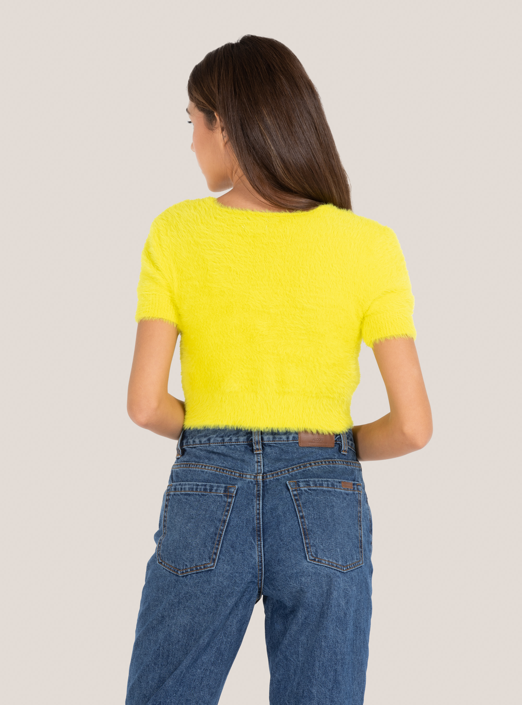Cropped cardigan, YE3 LIGHT YELLOW