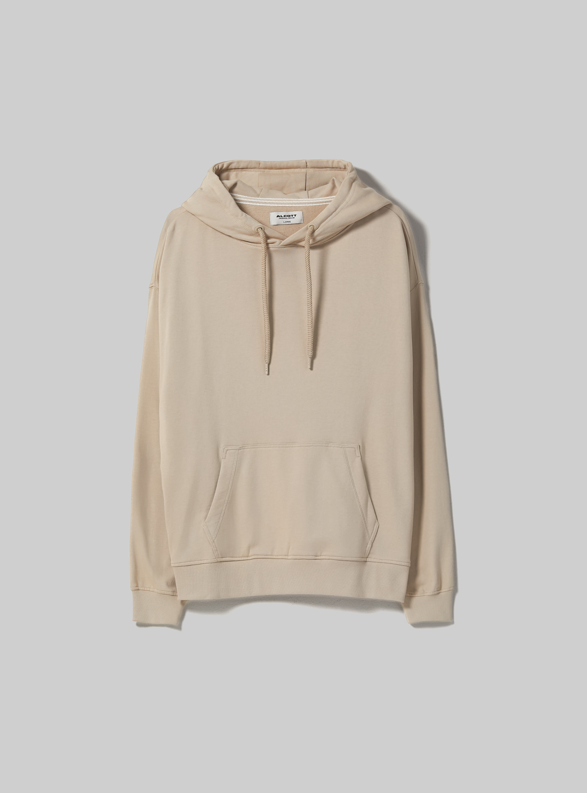 Felpa con cappuccio e tasca a marsupio, BG1 BEIGE DARK