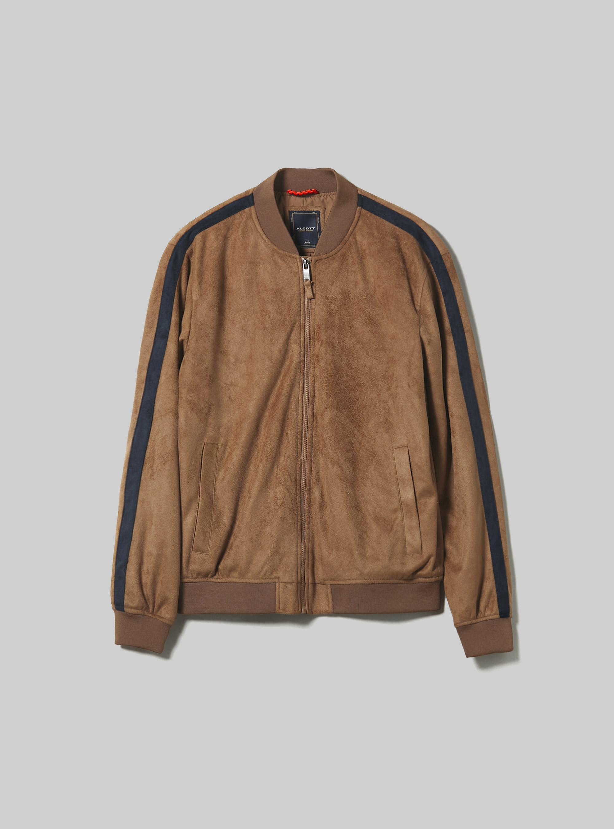 Jacket in faux suede, TOBACCO