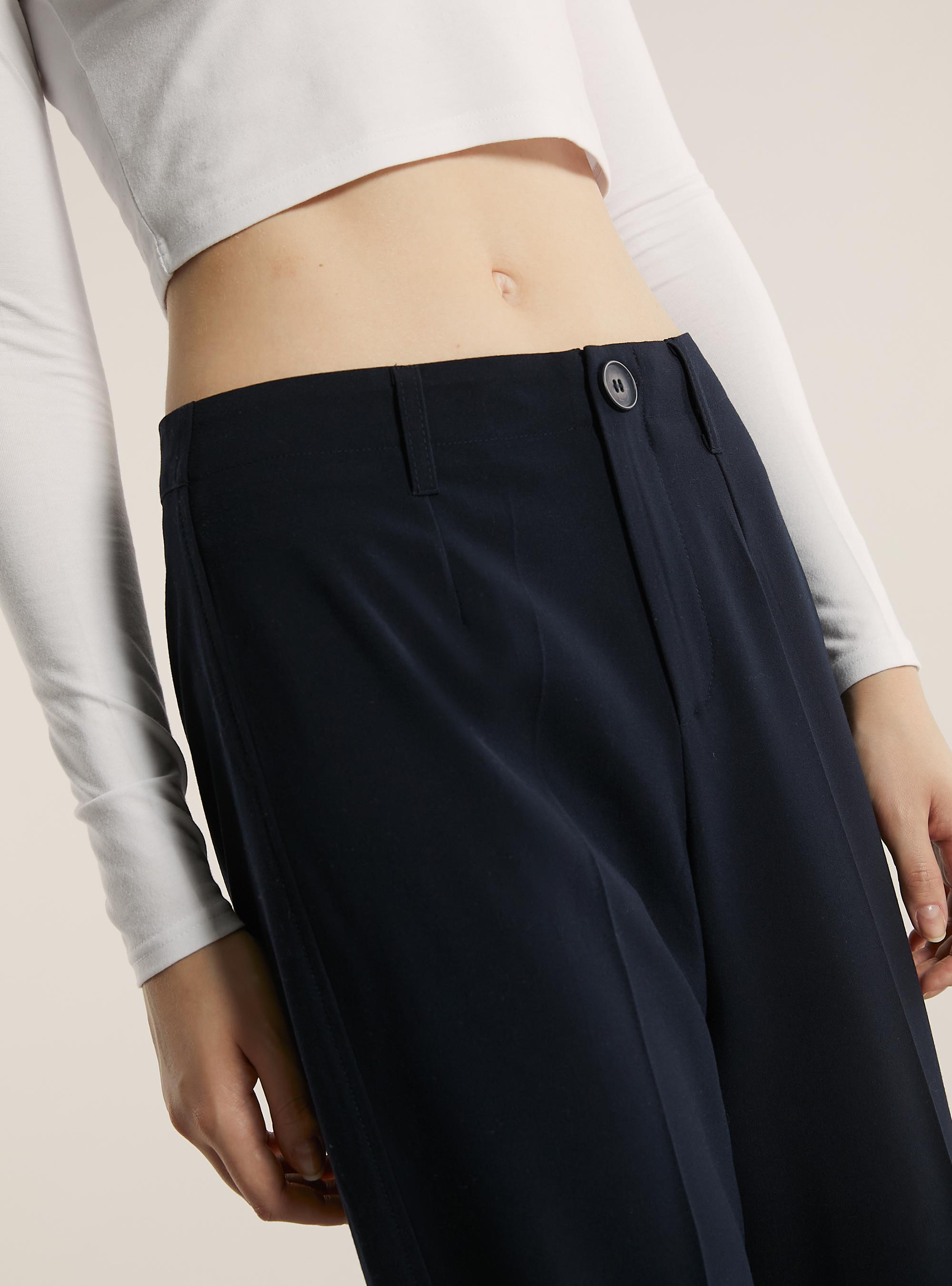 Straight leg wide leg tailored trousers, NA1 NAVY DARK