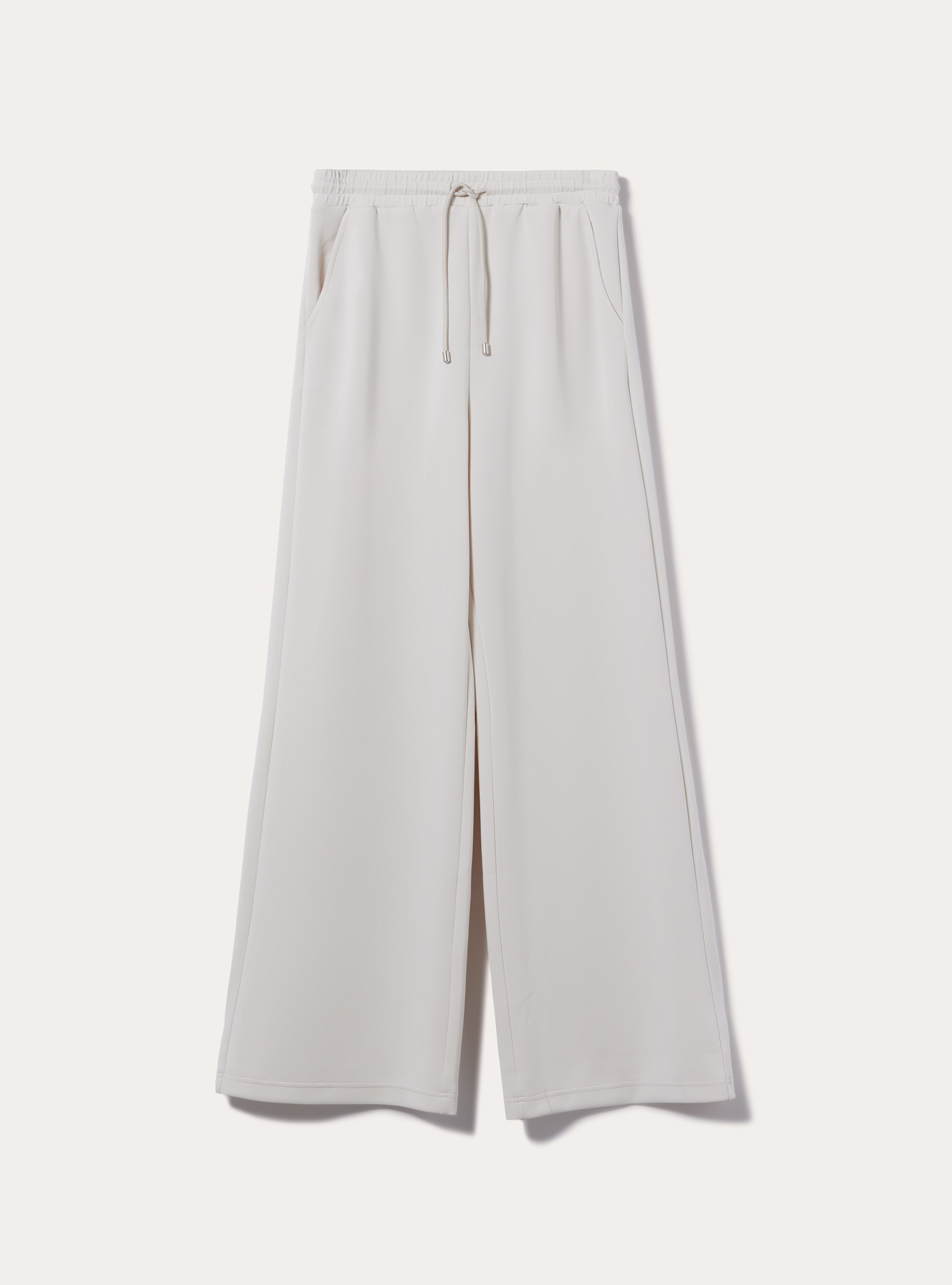 Wide leg trousers in soft scuba, BG3 BEIGE LIGHT