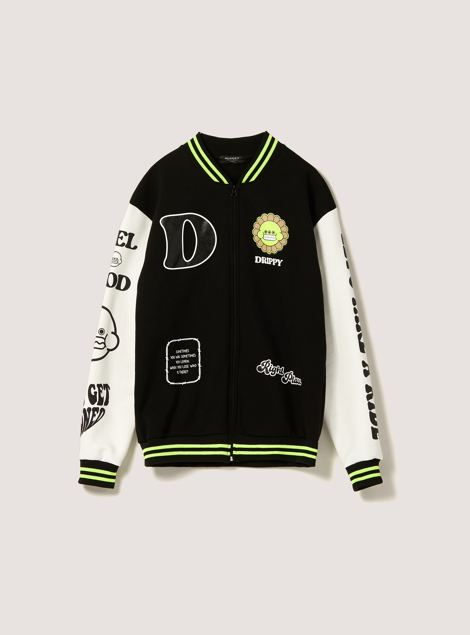 Blouson bombardier avec impression Smile Collection, BK1 BLACK