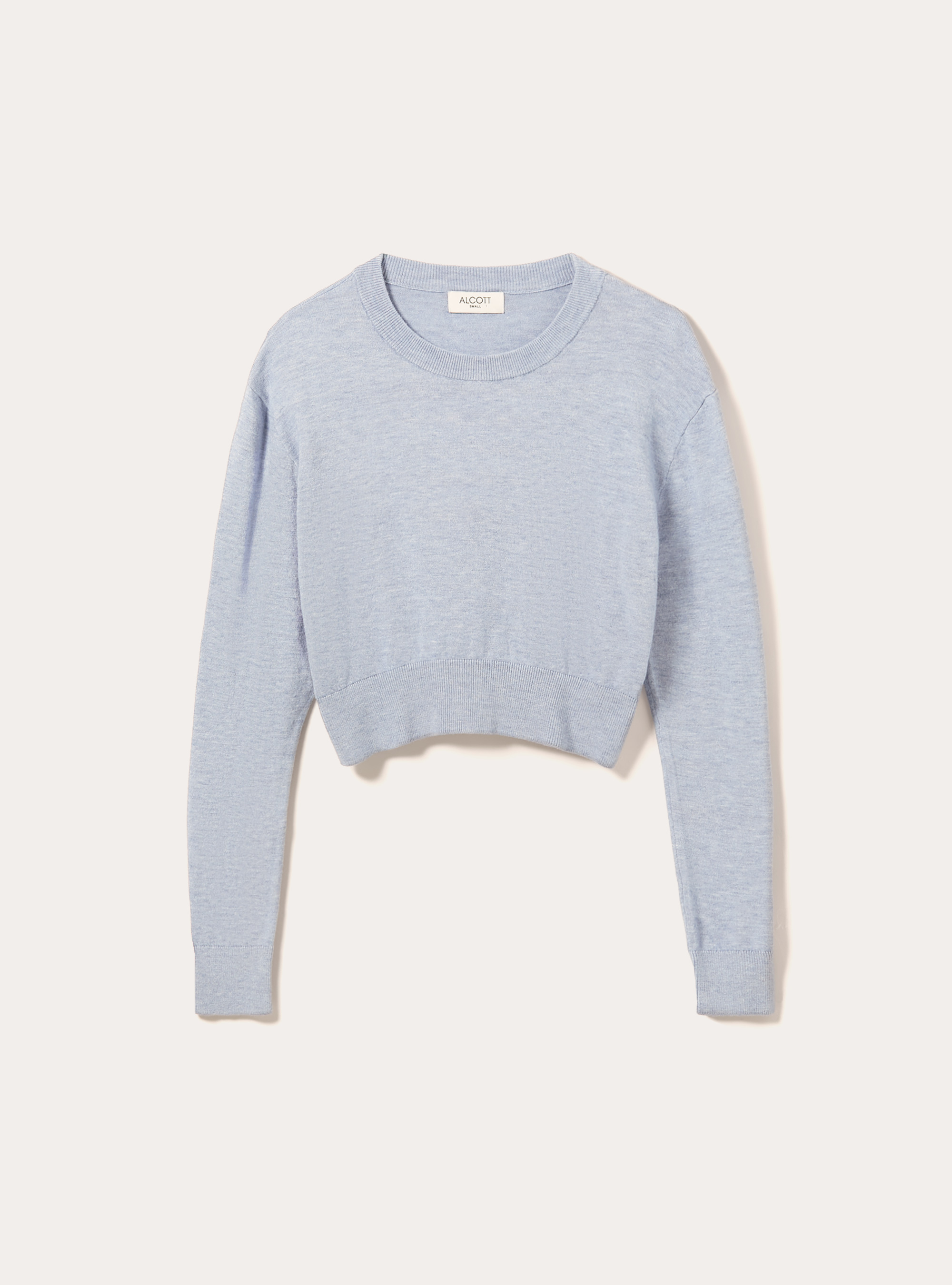 Boxy fit crew neck pullover, MAZ2 AZURE MEL MEDIUM