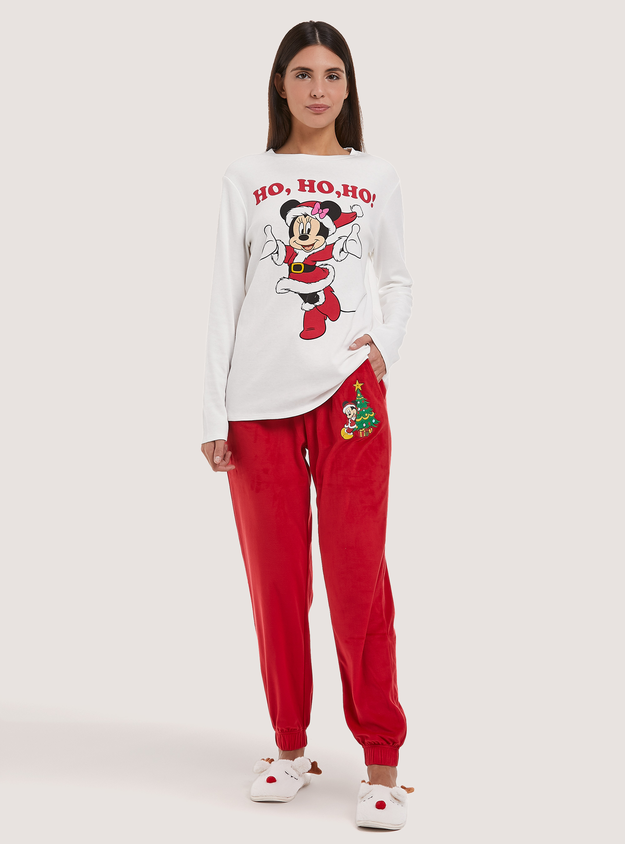 Pigiama minnie claus interlock ciniglia, WH2 WHITE