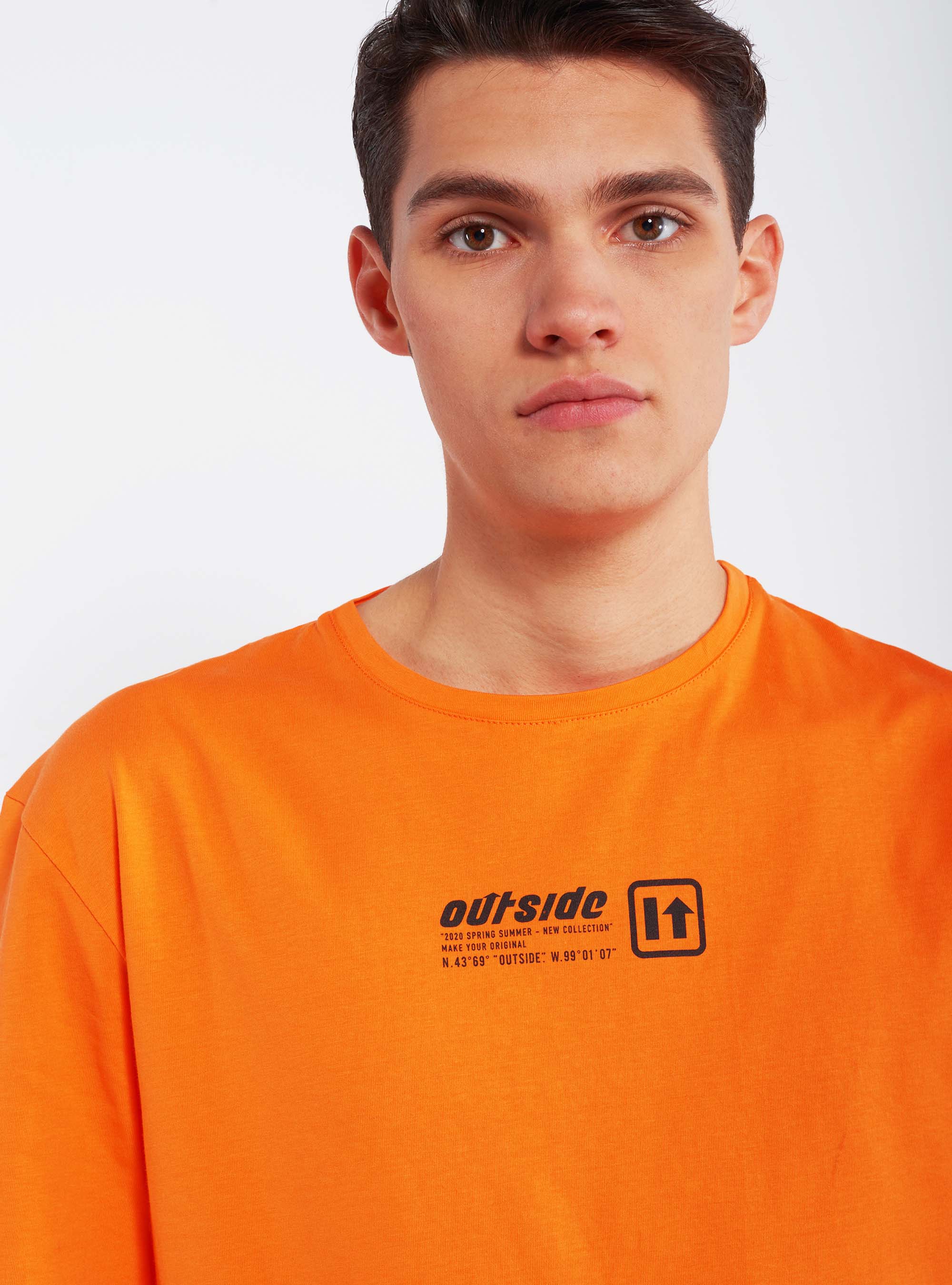 Maglietta con tasca trasparente, C3371 ORANGE