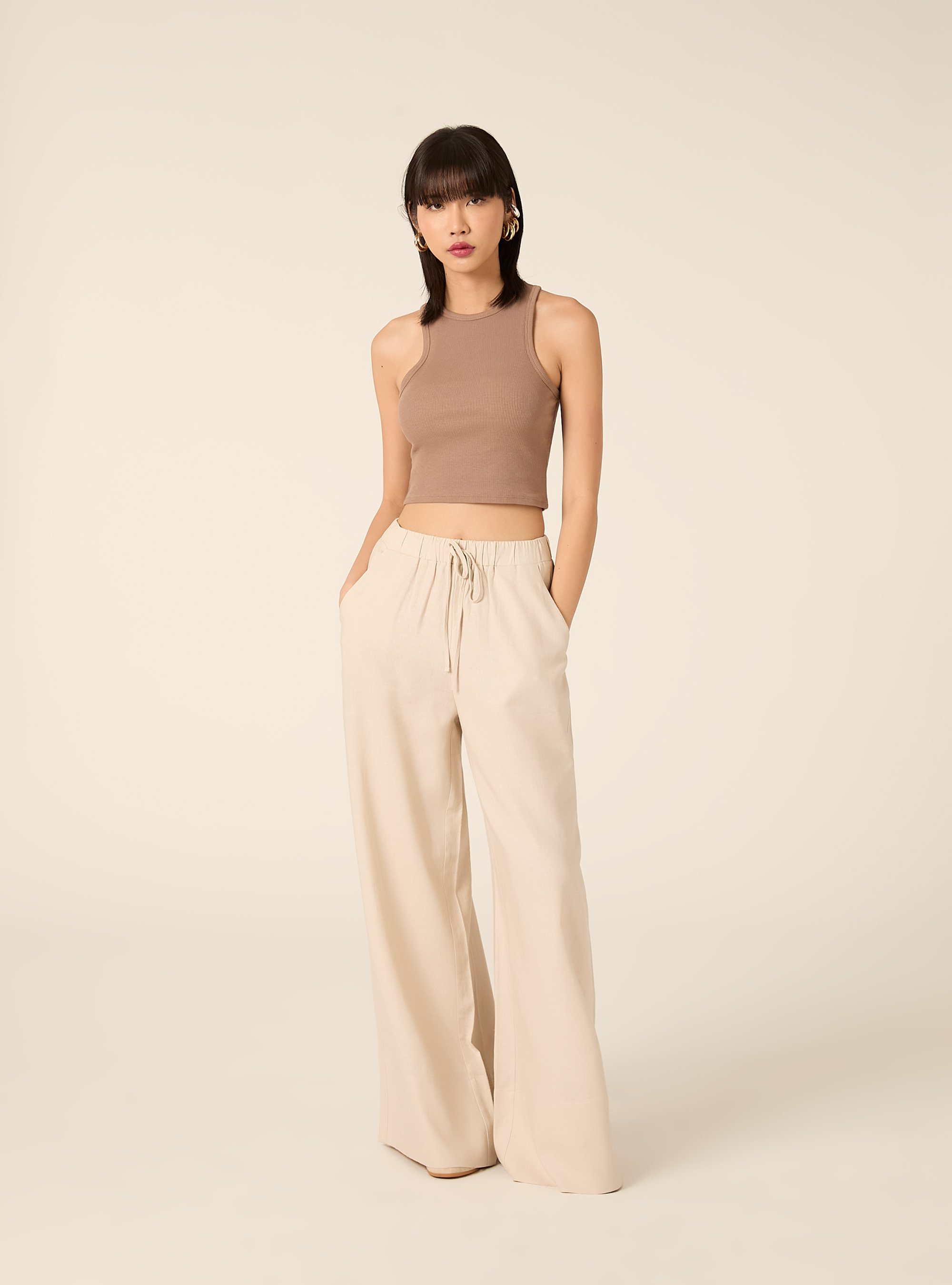 Canotta basic in cannete', BR3 BROWN LIGHT