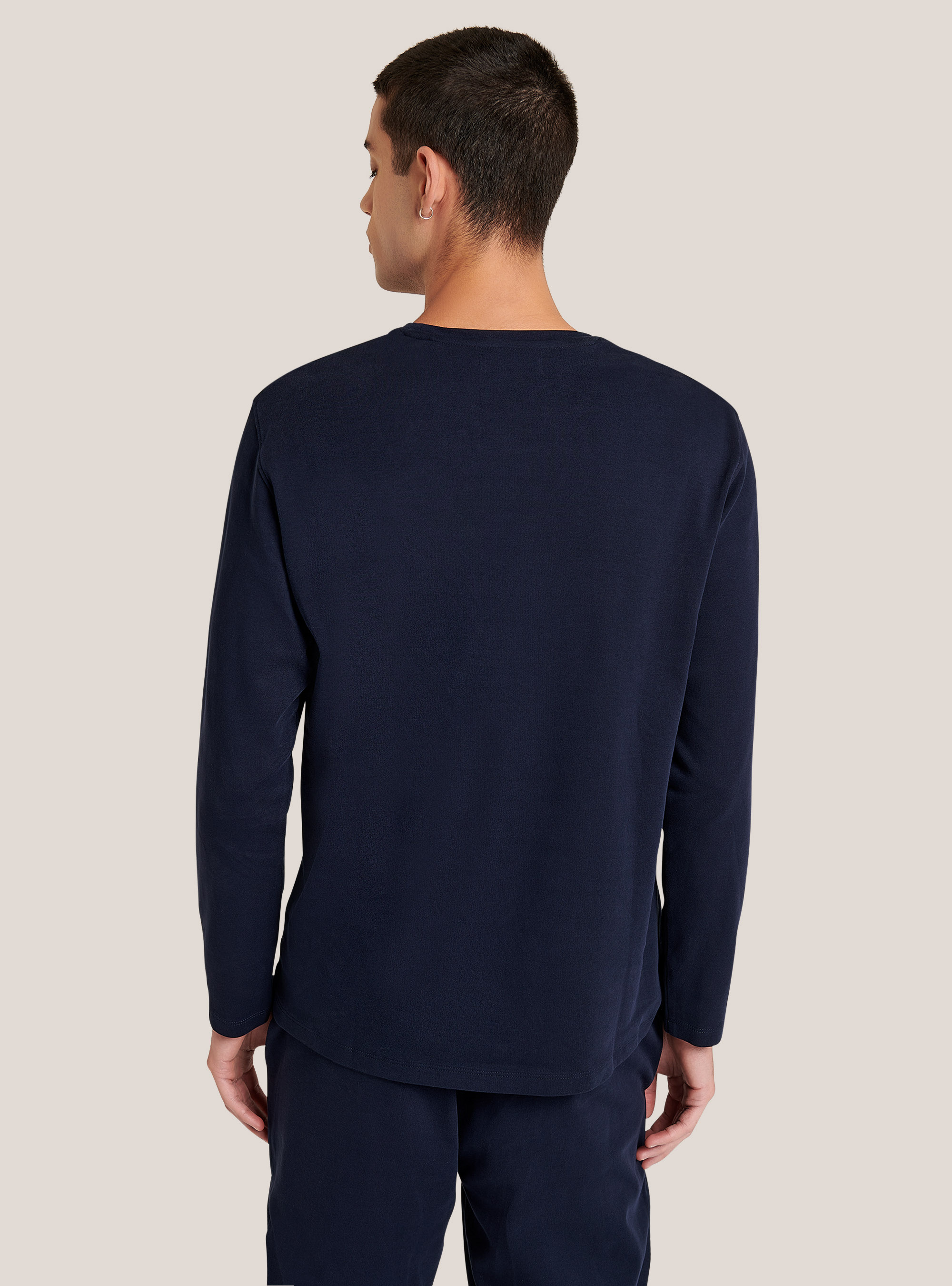 Plain cotton pyjamas, BLUE