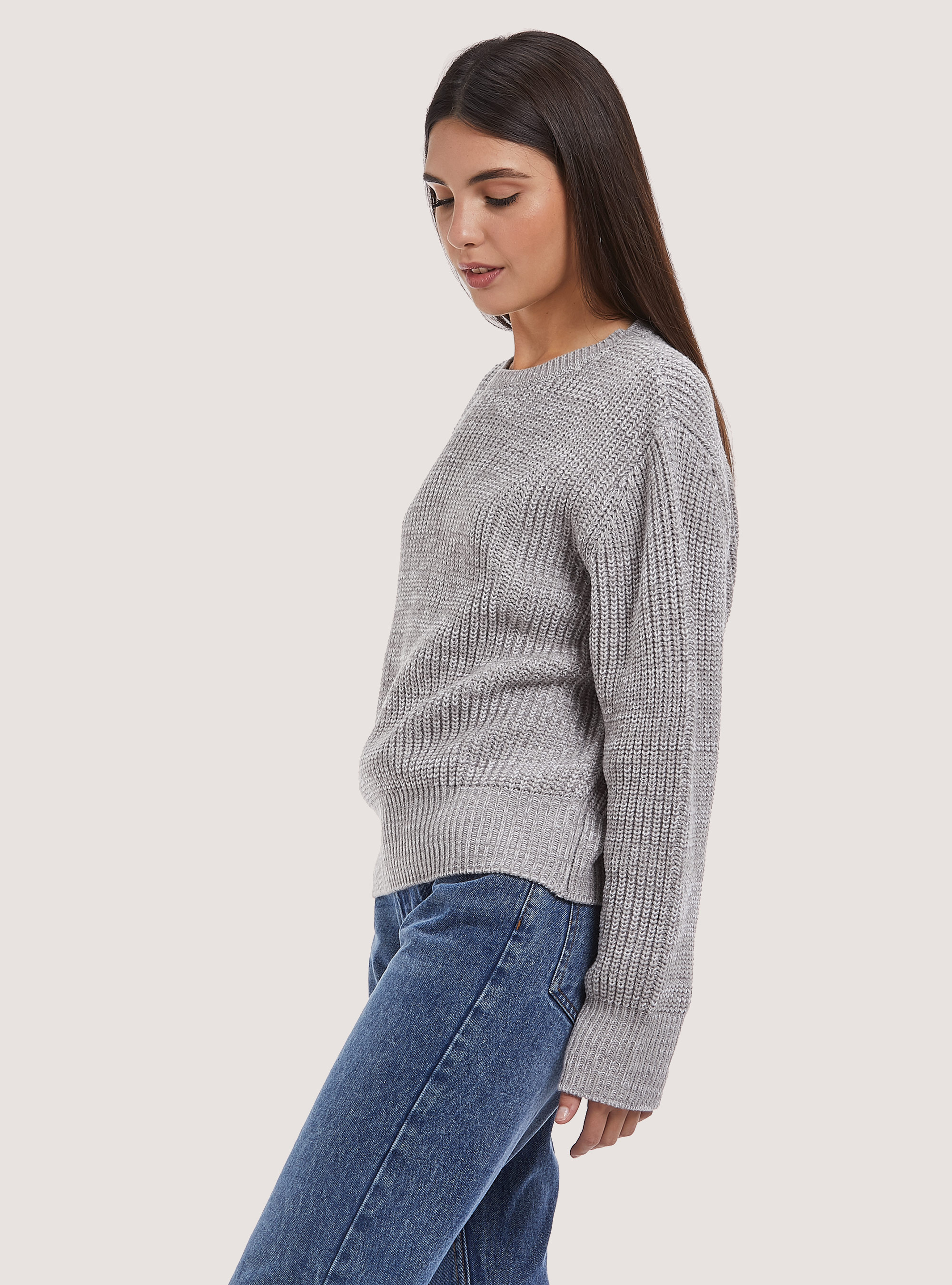 Komfort-Pullover aus englischer Rippe, C184 PEARL