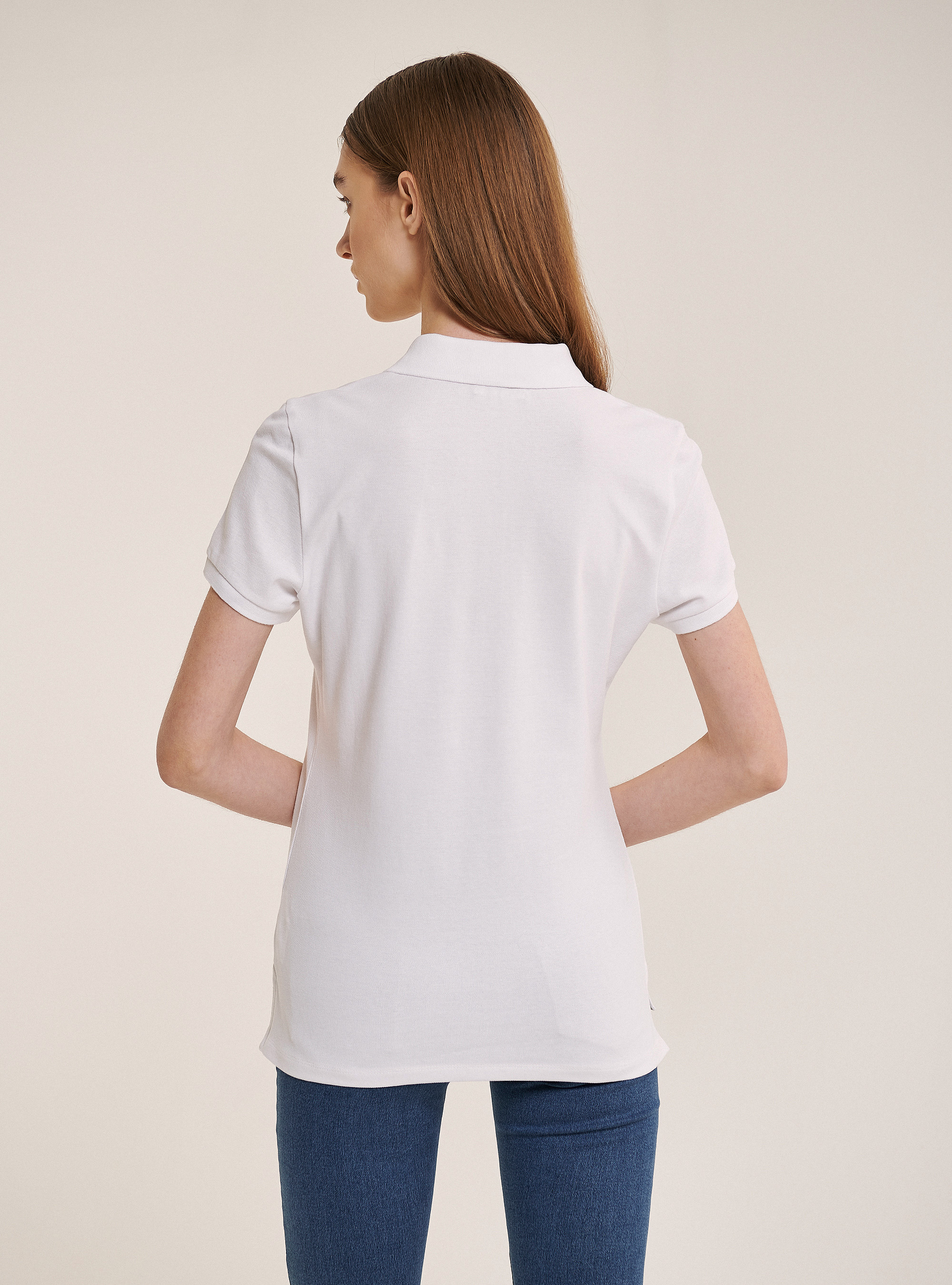 Polo shirt in cotton piquet, WHITE
