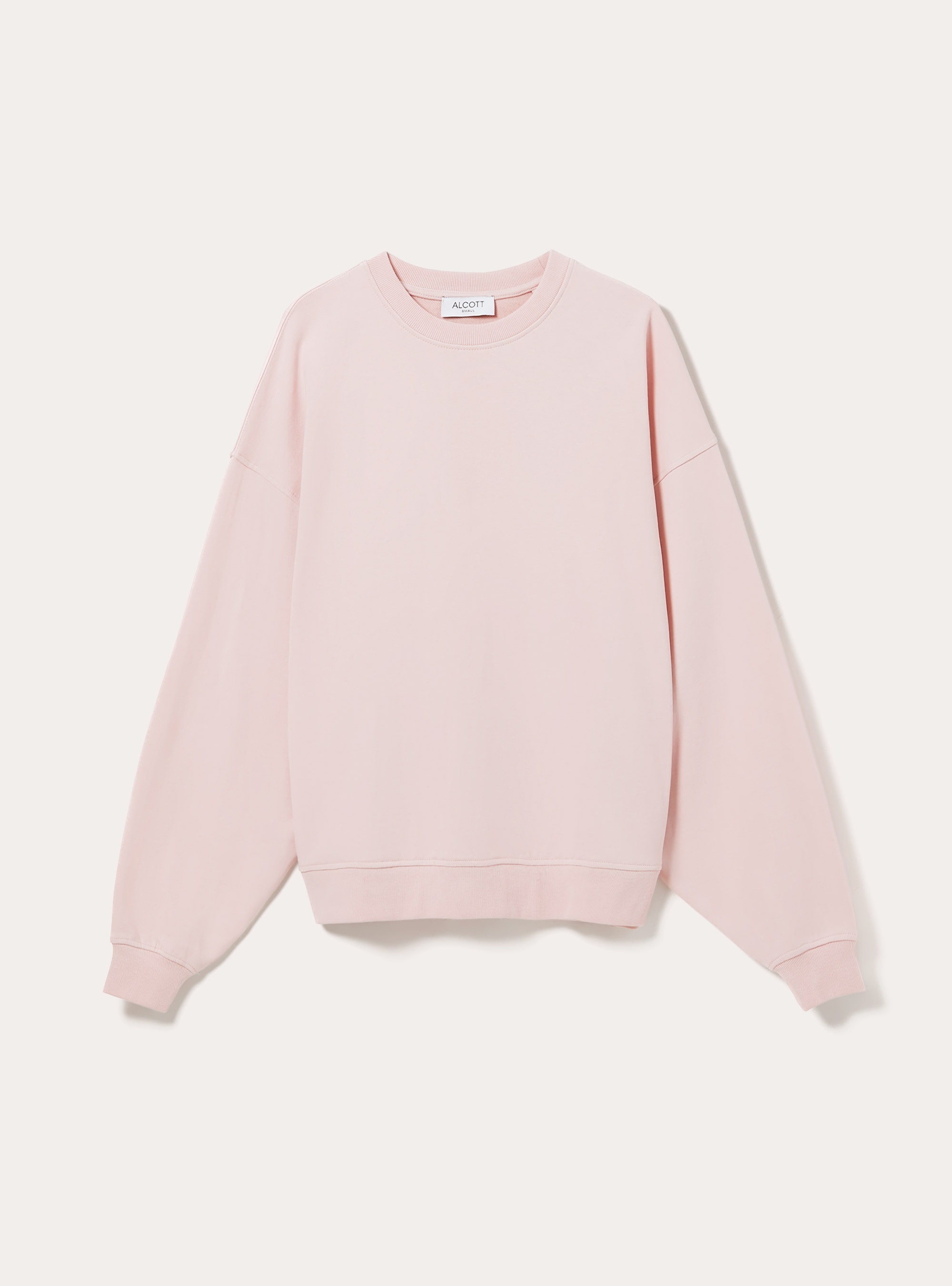 Sweat à col ras du cou en coton uni, PK2 PINK MEDIUM