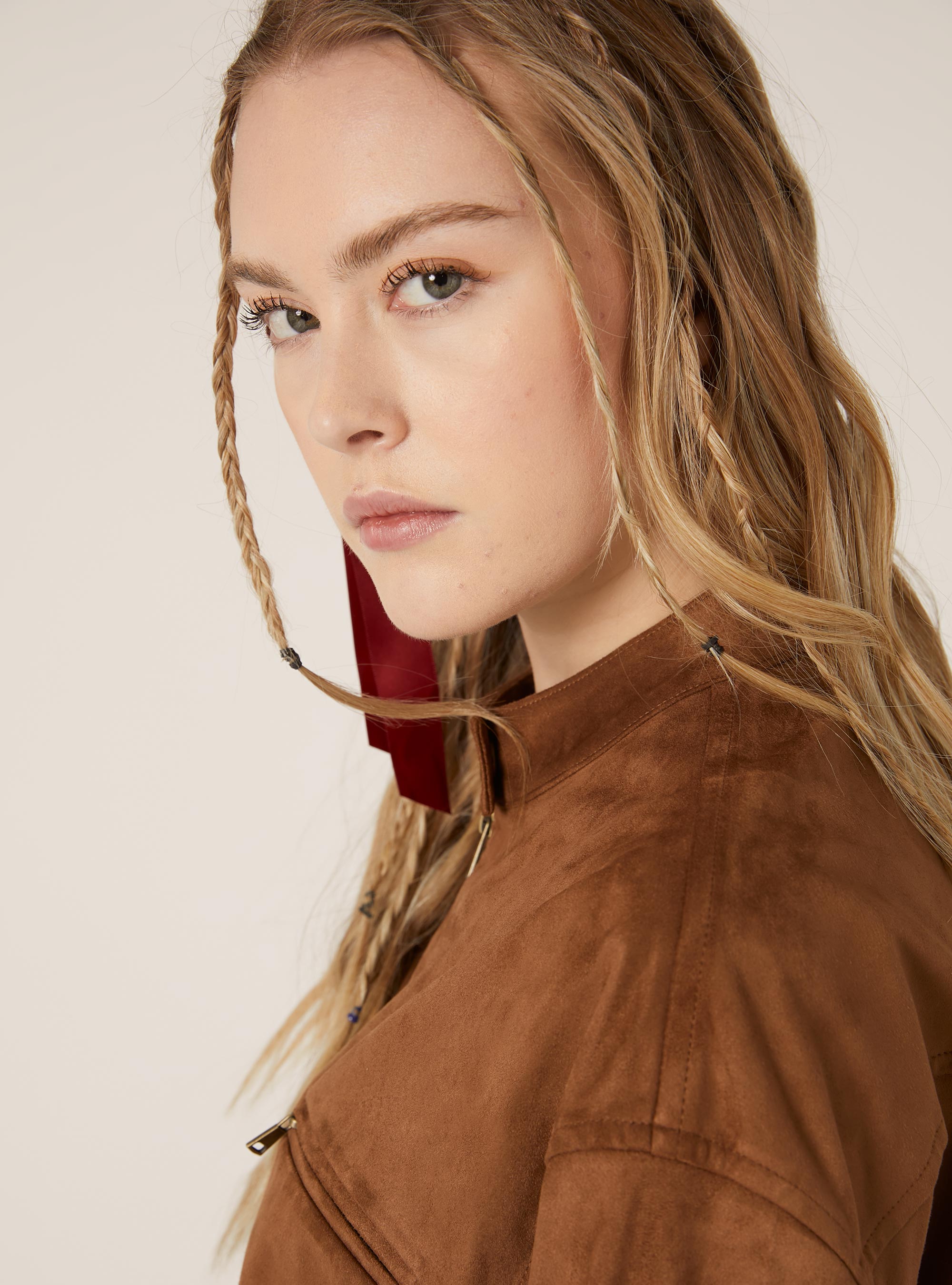 Giubbotto biker effetto suede, TB2 TOBACCO MEDIUM