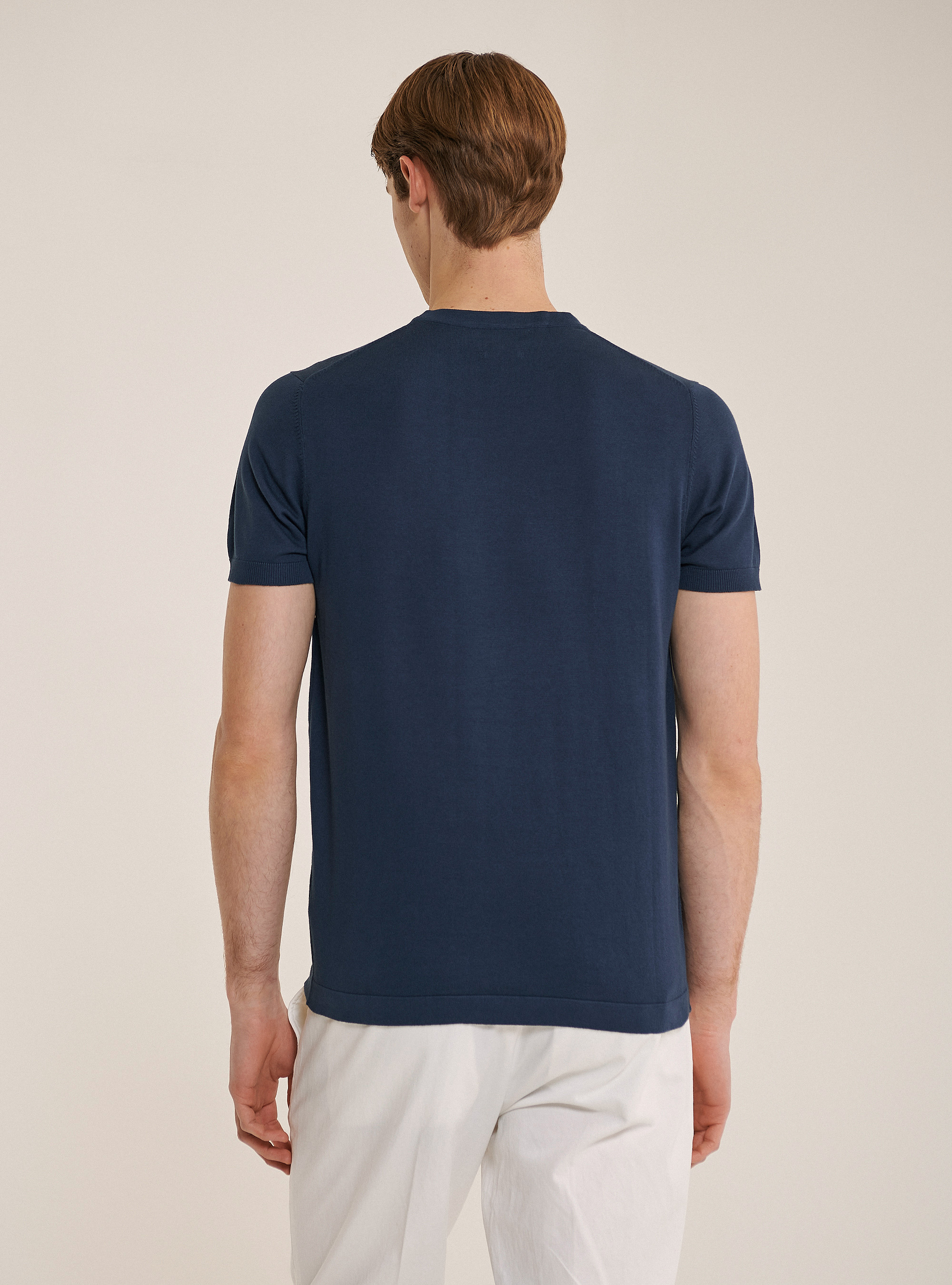 Pullover in cotone a maniche corte, C2201 BLUE