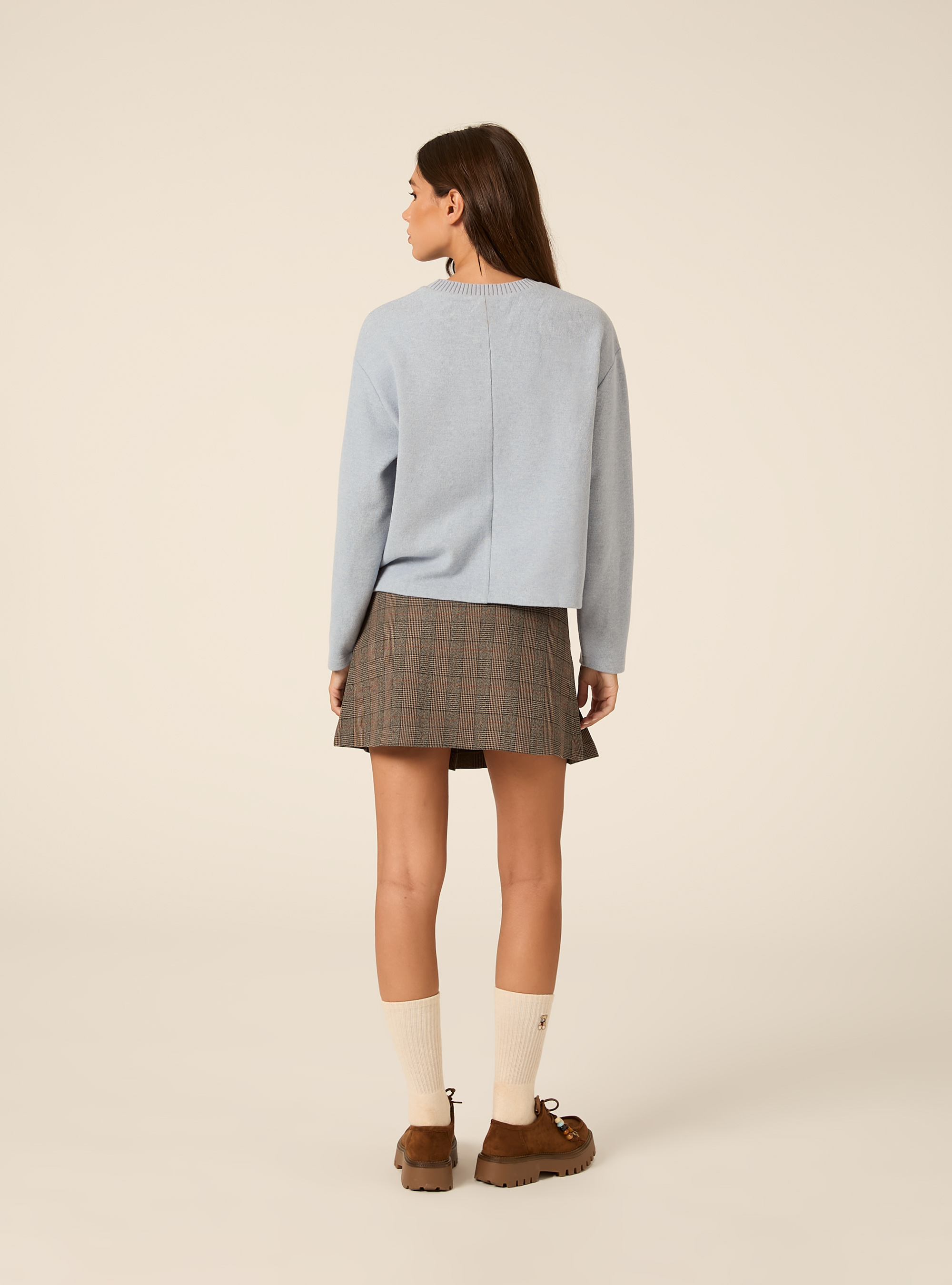 Maglia collo rotondo, MAZ2 AZURE MEL MEDIUM