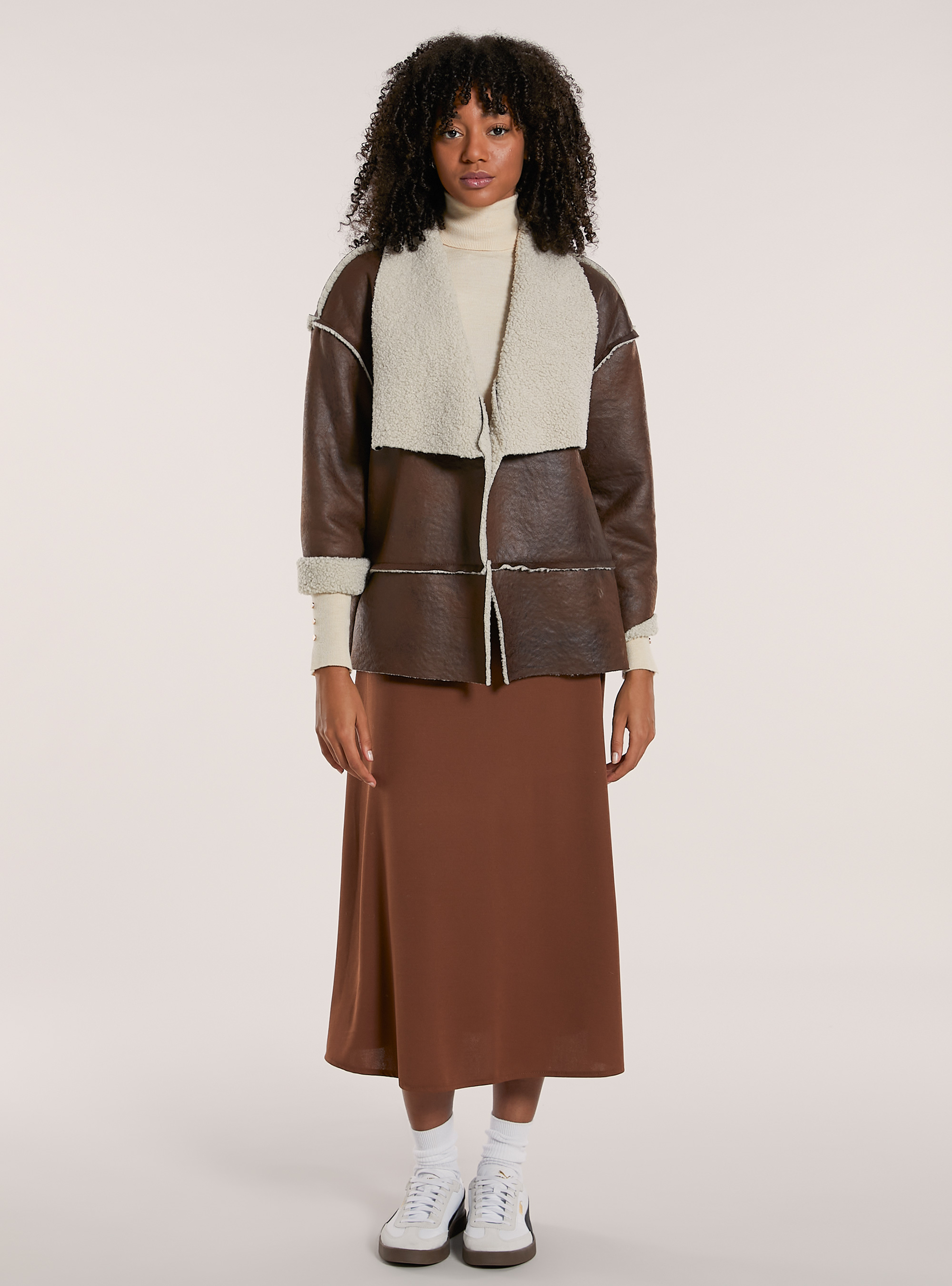 Jacke in Schafslederoptik, BR2 BROWN MEDIUM