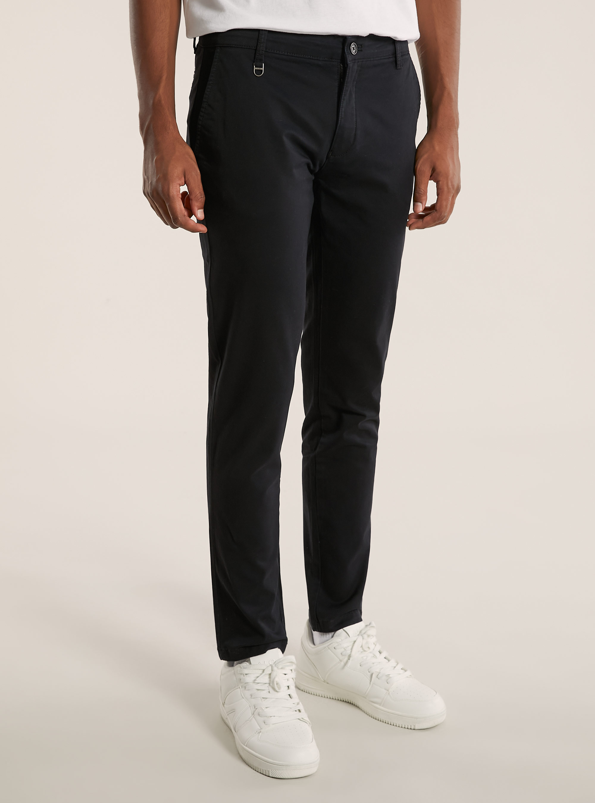 Skinny fit stretch twill chinos, BK1 BLACK