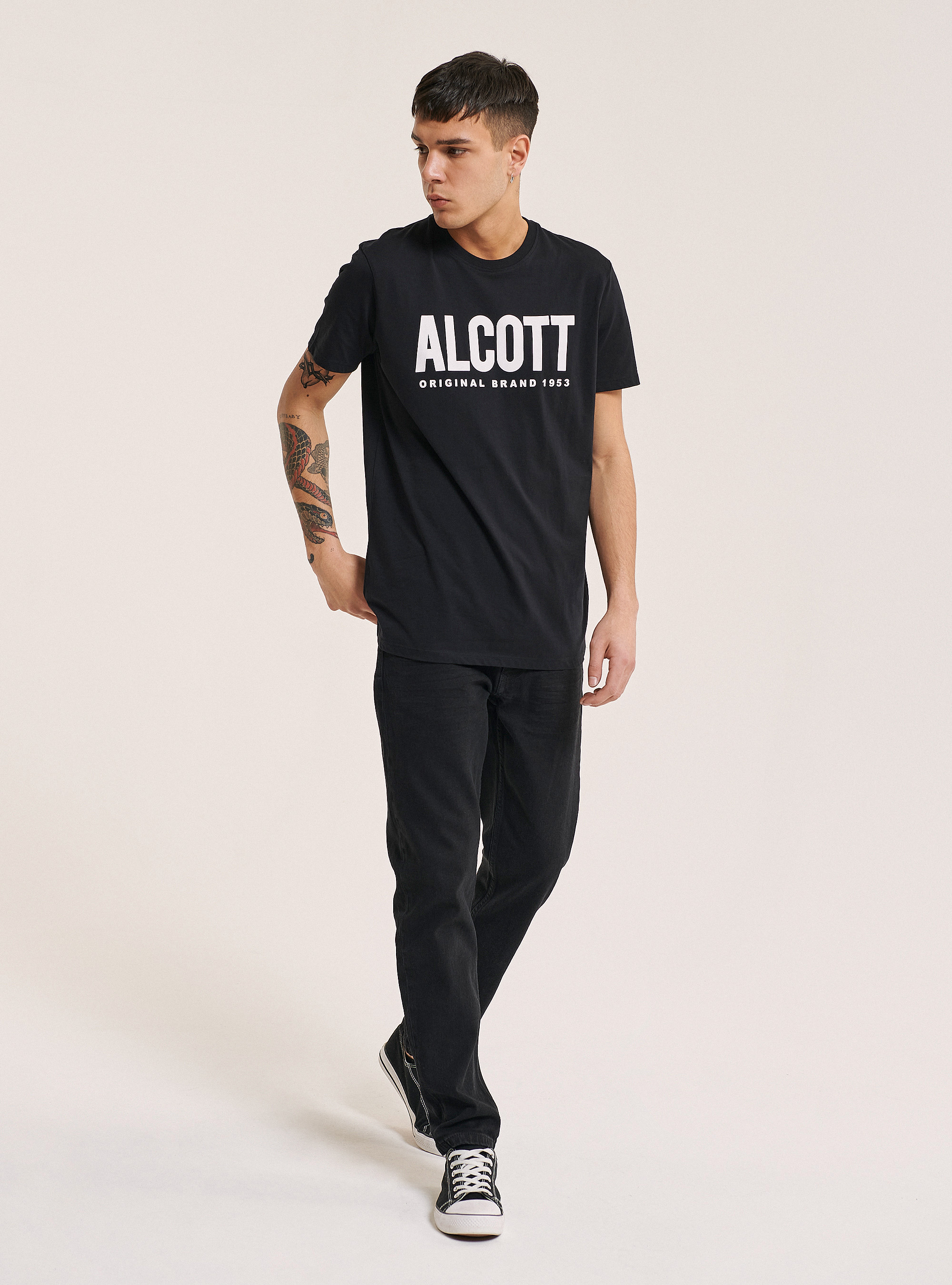 T-shirt avec impression logo 100% coton, C101 BLACK