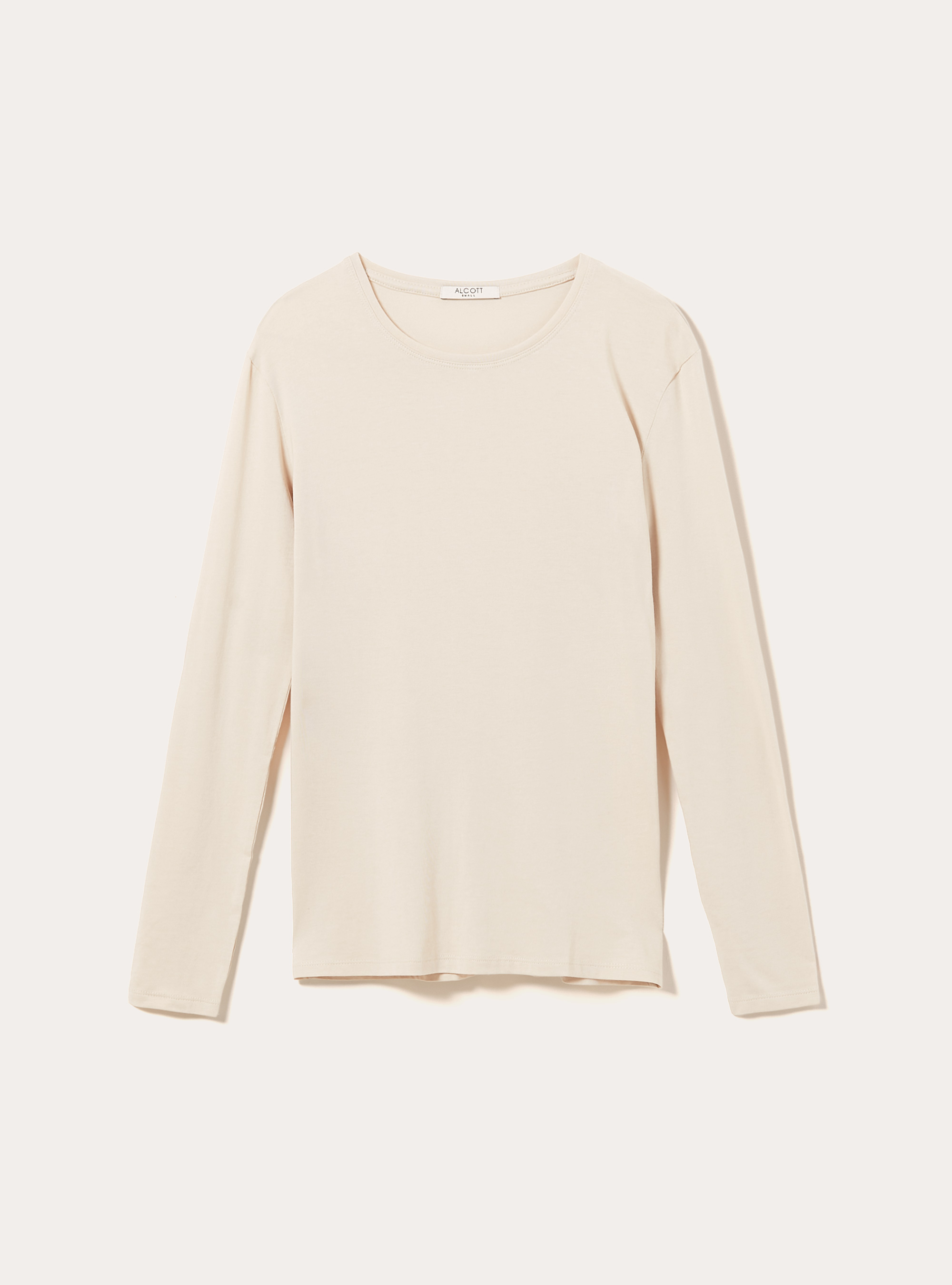 Camiseta básica de manga larga, BG3 BEIGE LIGHT