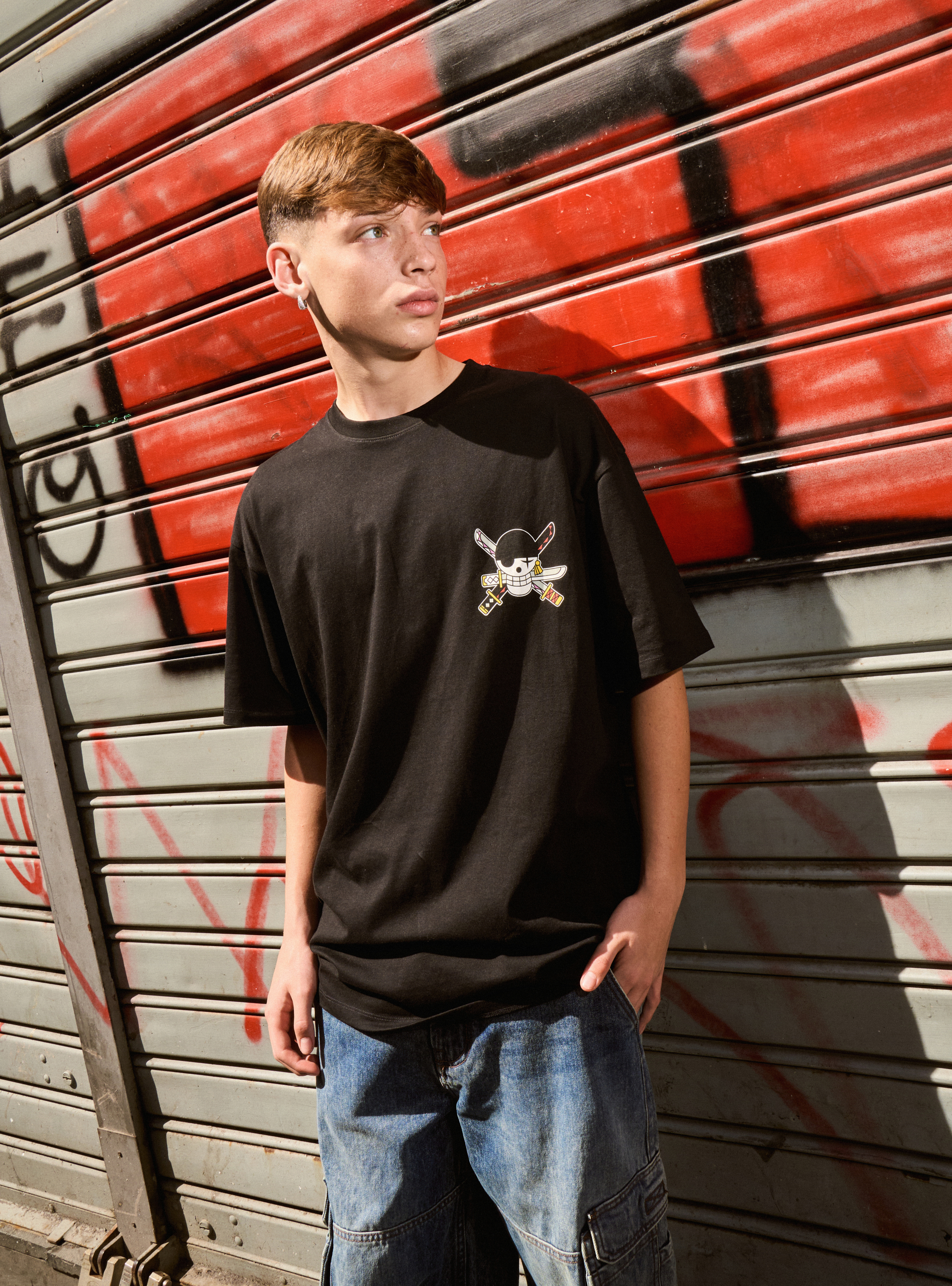 Maglietta One Piece / Alcott oversize, BK1 BLACK