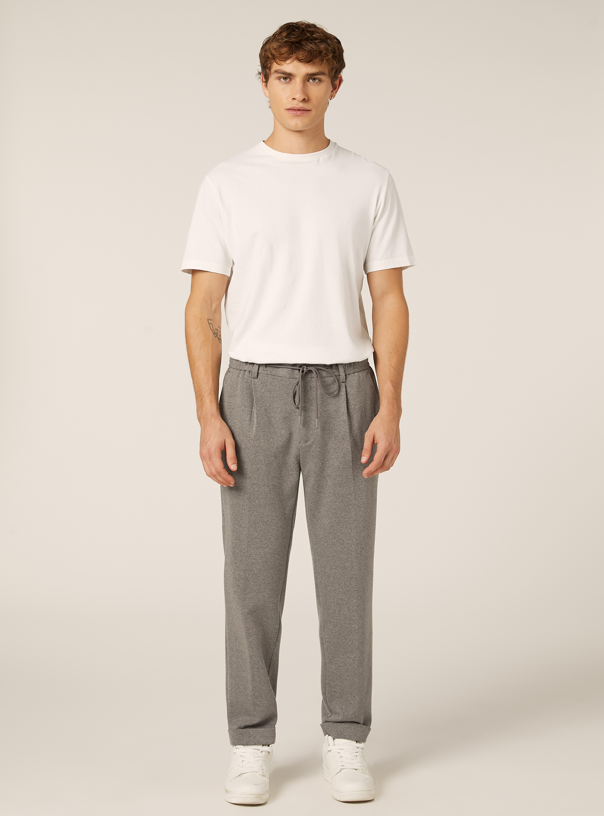 Pantalone jogger in jersy, MGY1 GREY MEL DARK
