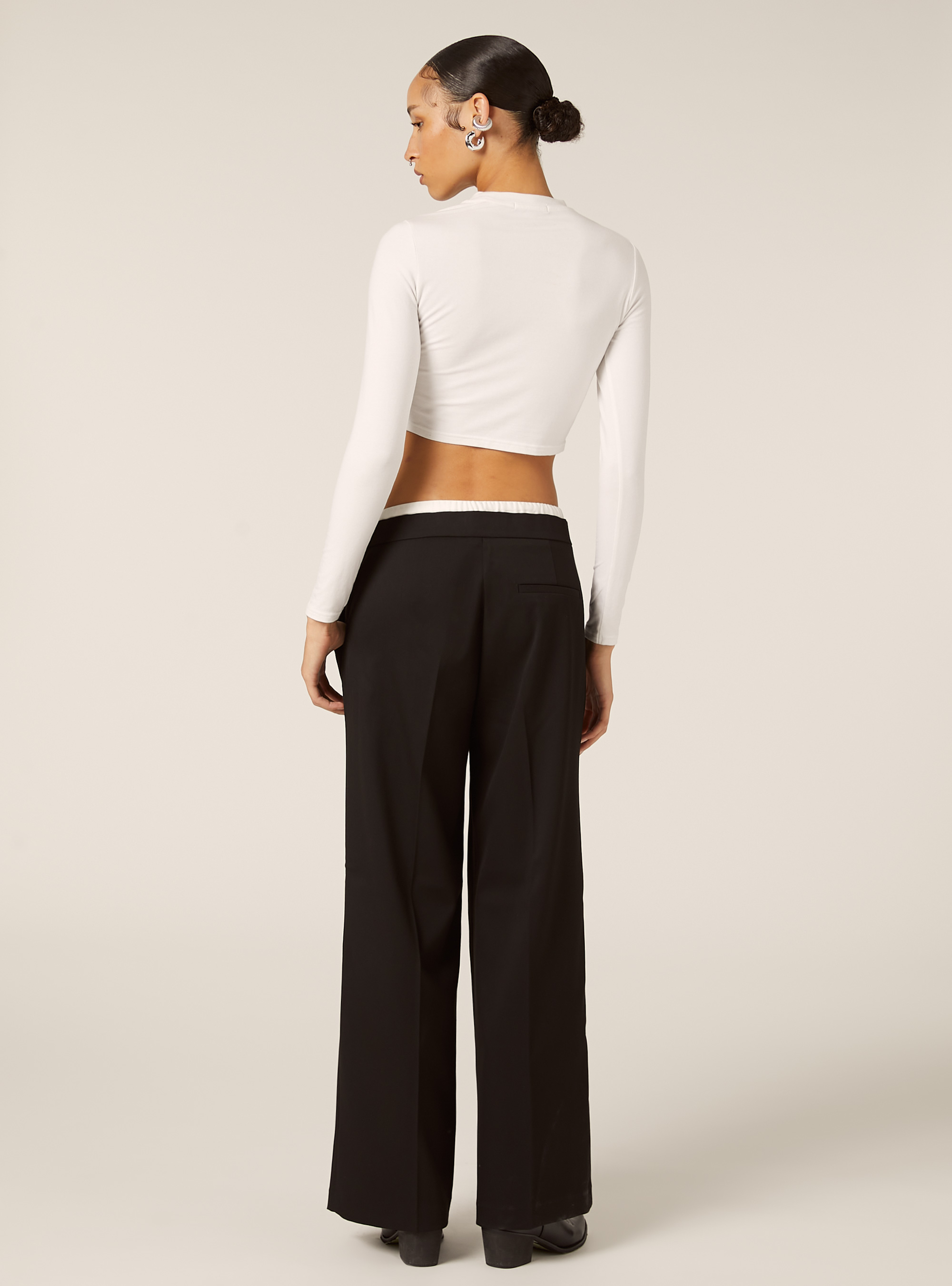 Pantaloni con doppia cinta, BK1 BLACK