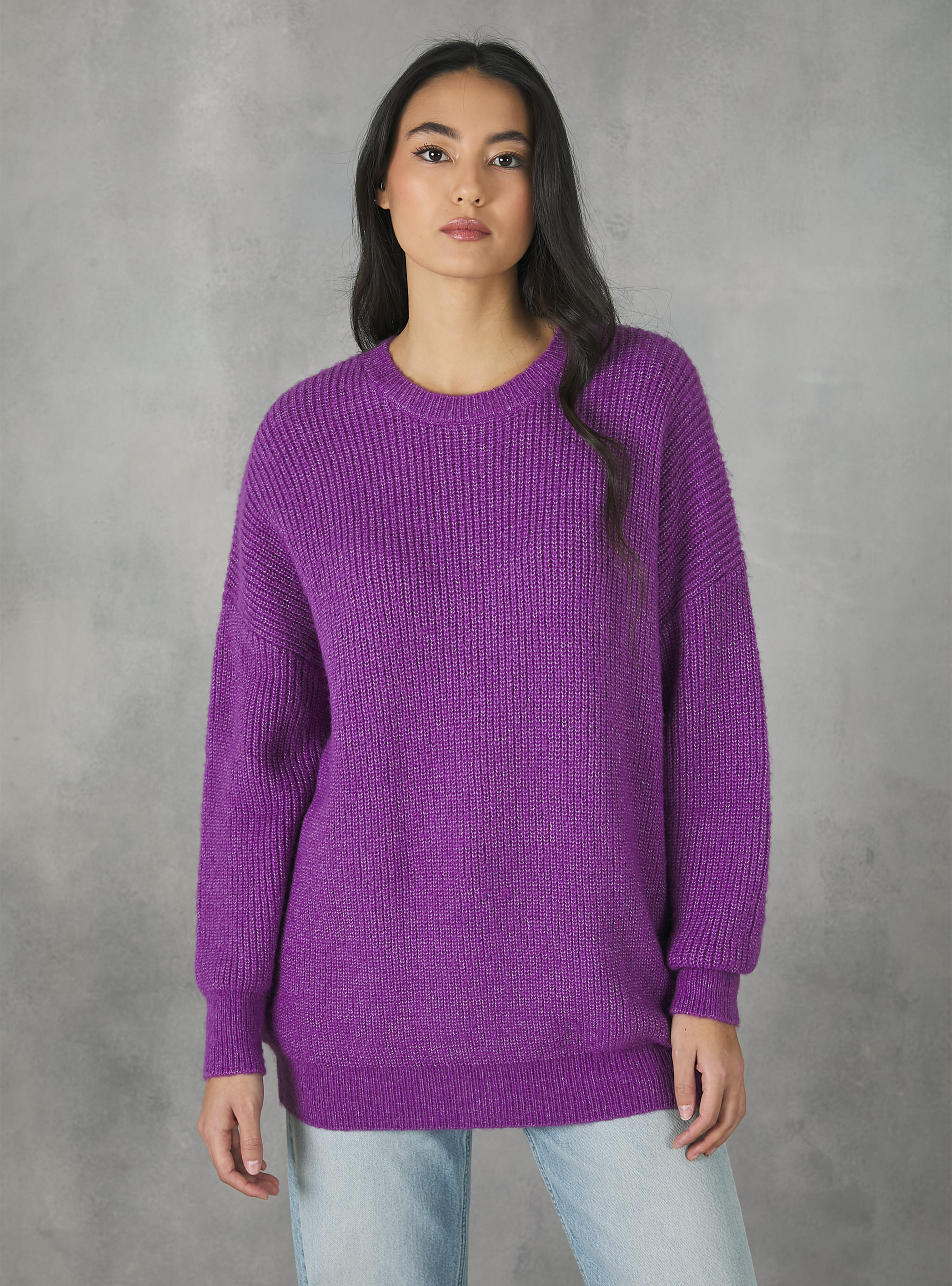 Pull oversize en cotes anglaises, VI3 VIOLET LIGHT