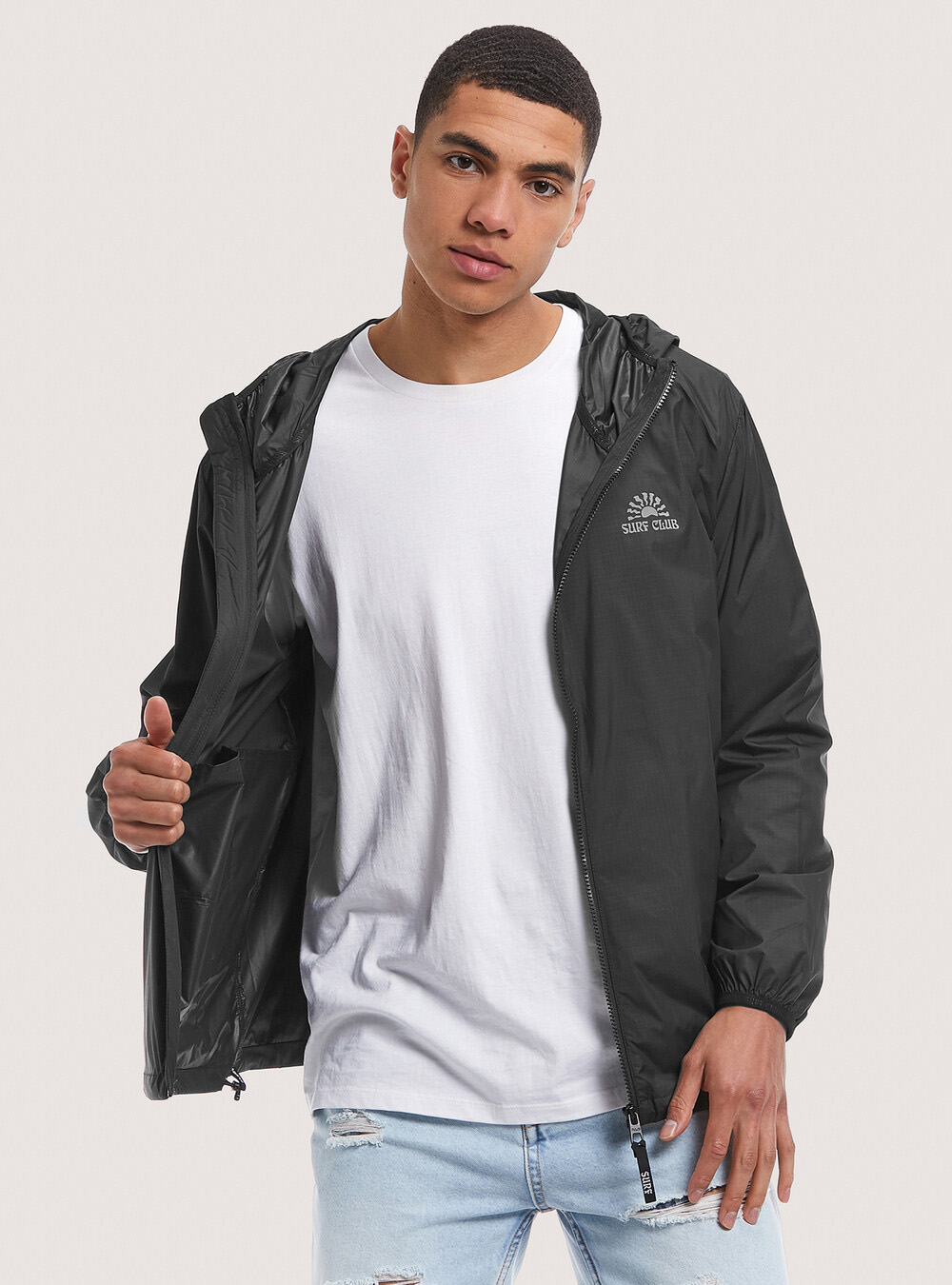 Lightweight windproof jacket, BLACK