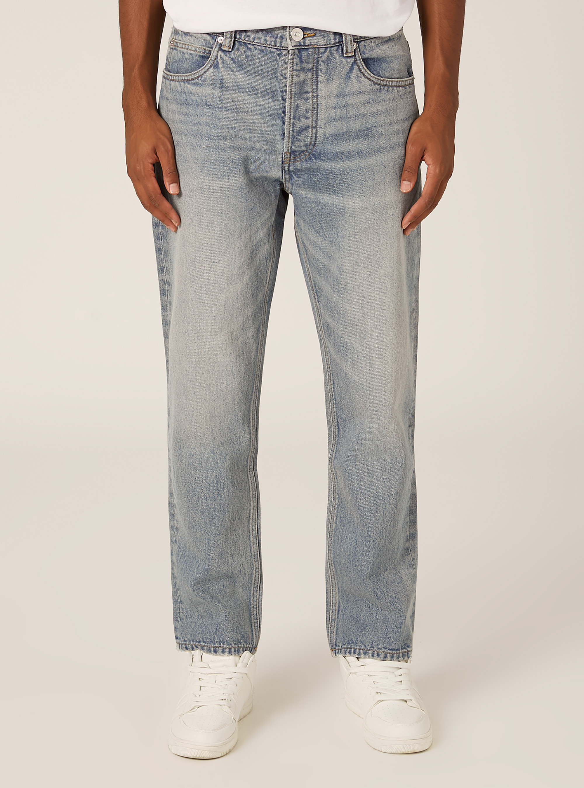 Jeans coupe droite, D006 AZURE