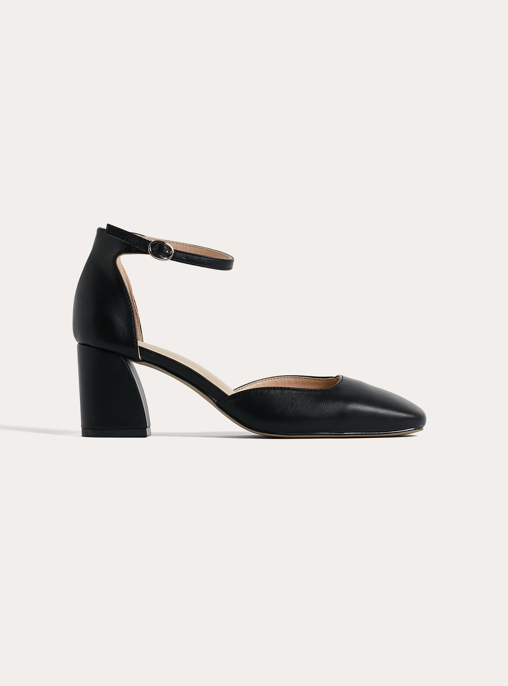 Decollete punta squadrata con cinturino, BK1 BLACK