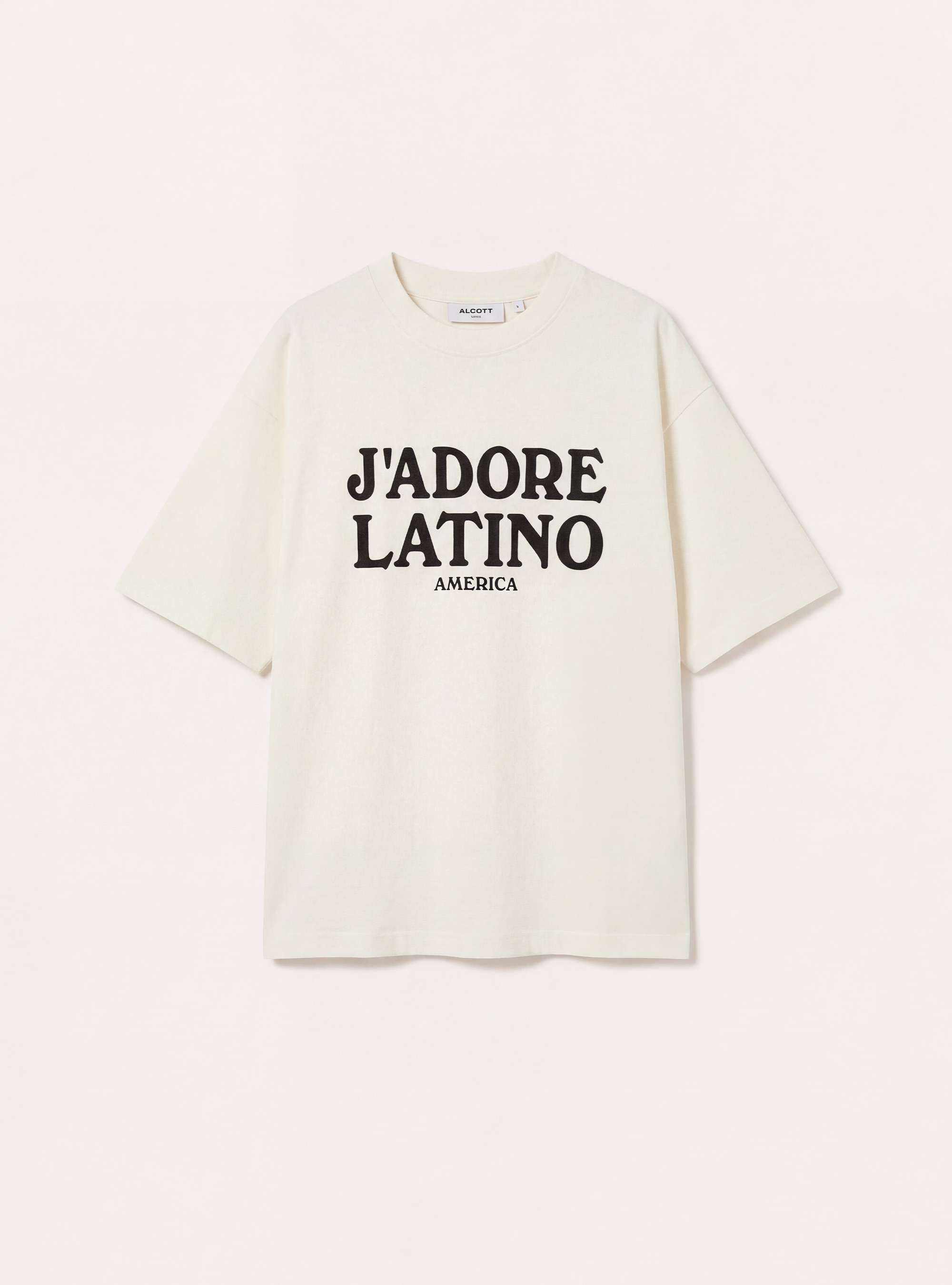 T-shirt boxy con stampa j' adore latino, WH2 WHITE