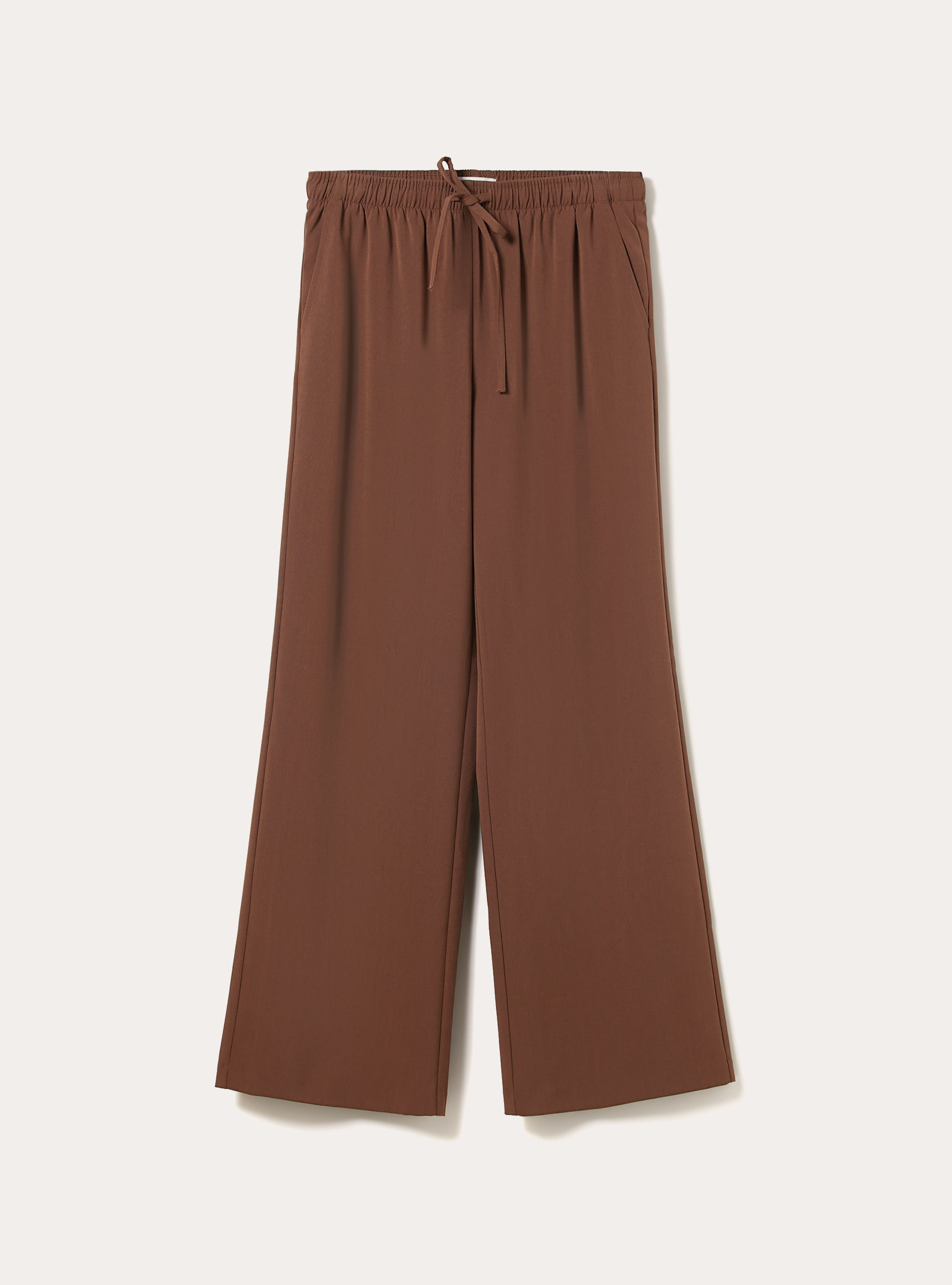 Pantaloni a gamba larga con coulisse, BR2 BROWN MEDIUM
