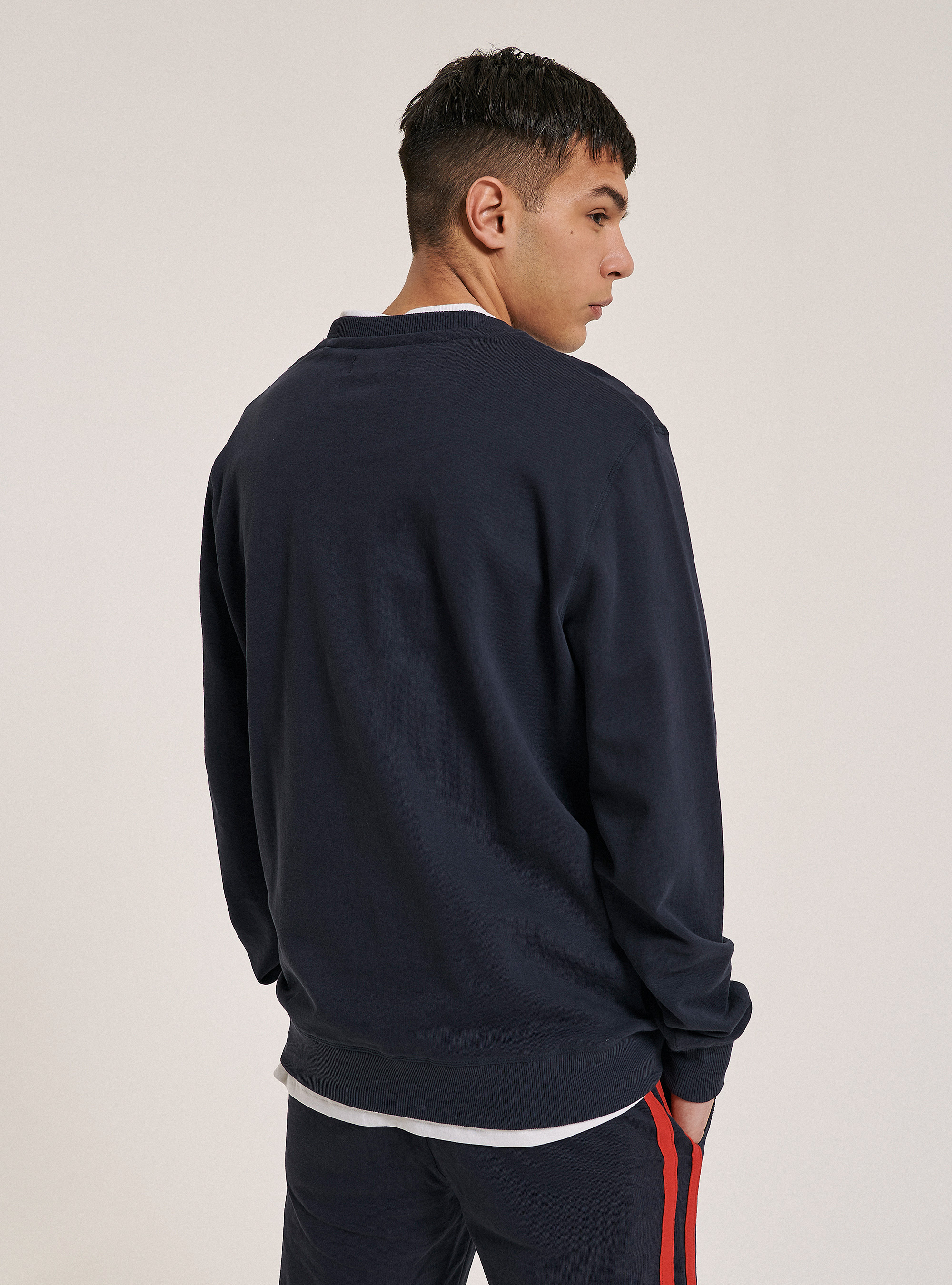 Sweat-shirt &agrave; col rond avec broderie USA, C218 BLUE NAVY
